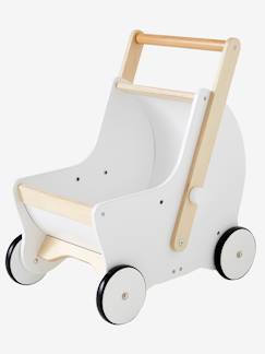 Spielzeug-Puppen-2-in-1 Puppen-Kinderwagen, Lauflernwagen, Holz FSC