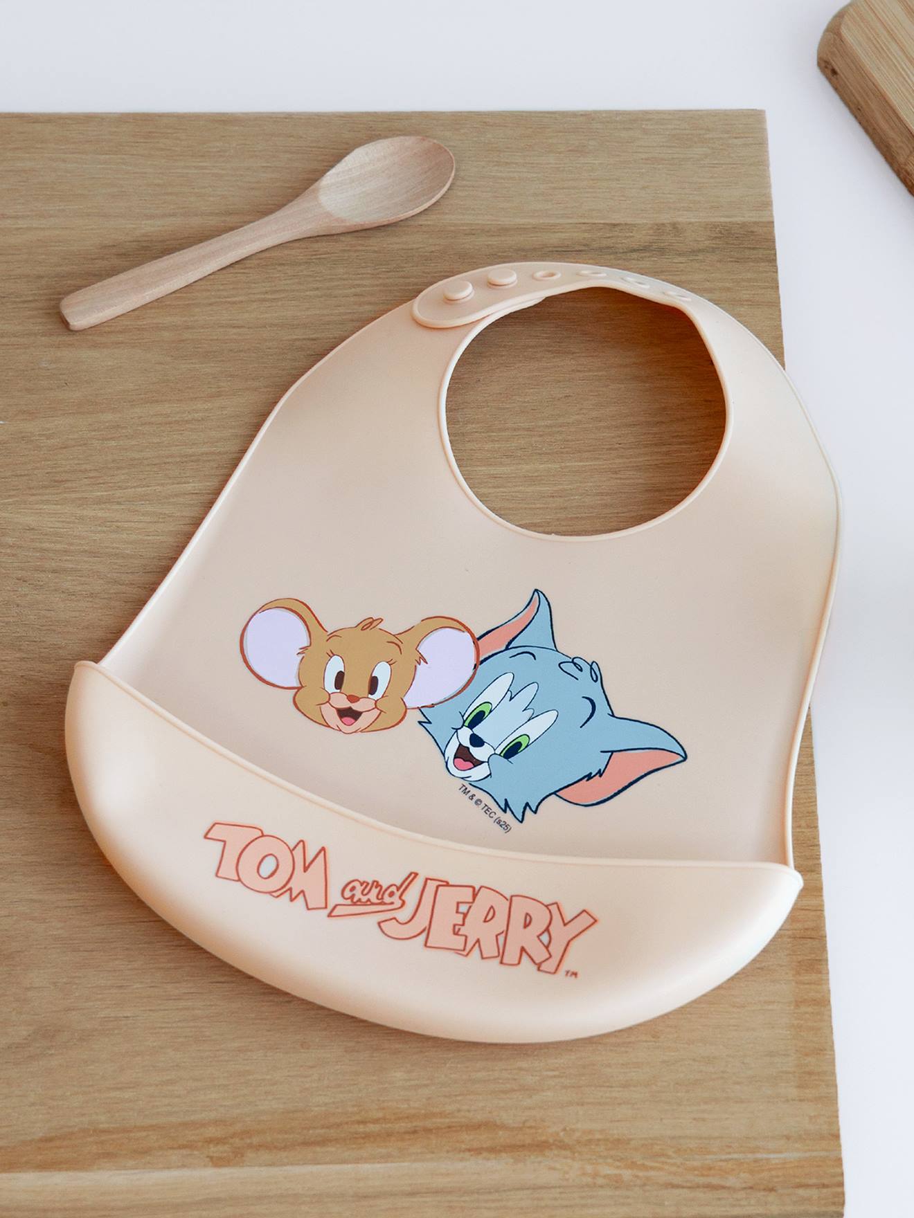 Baby Lätzchen mit Auffangtasche Tom & Jerry aus Silikon LOONEY TUNES