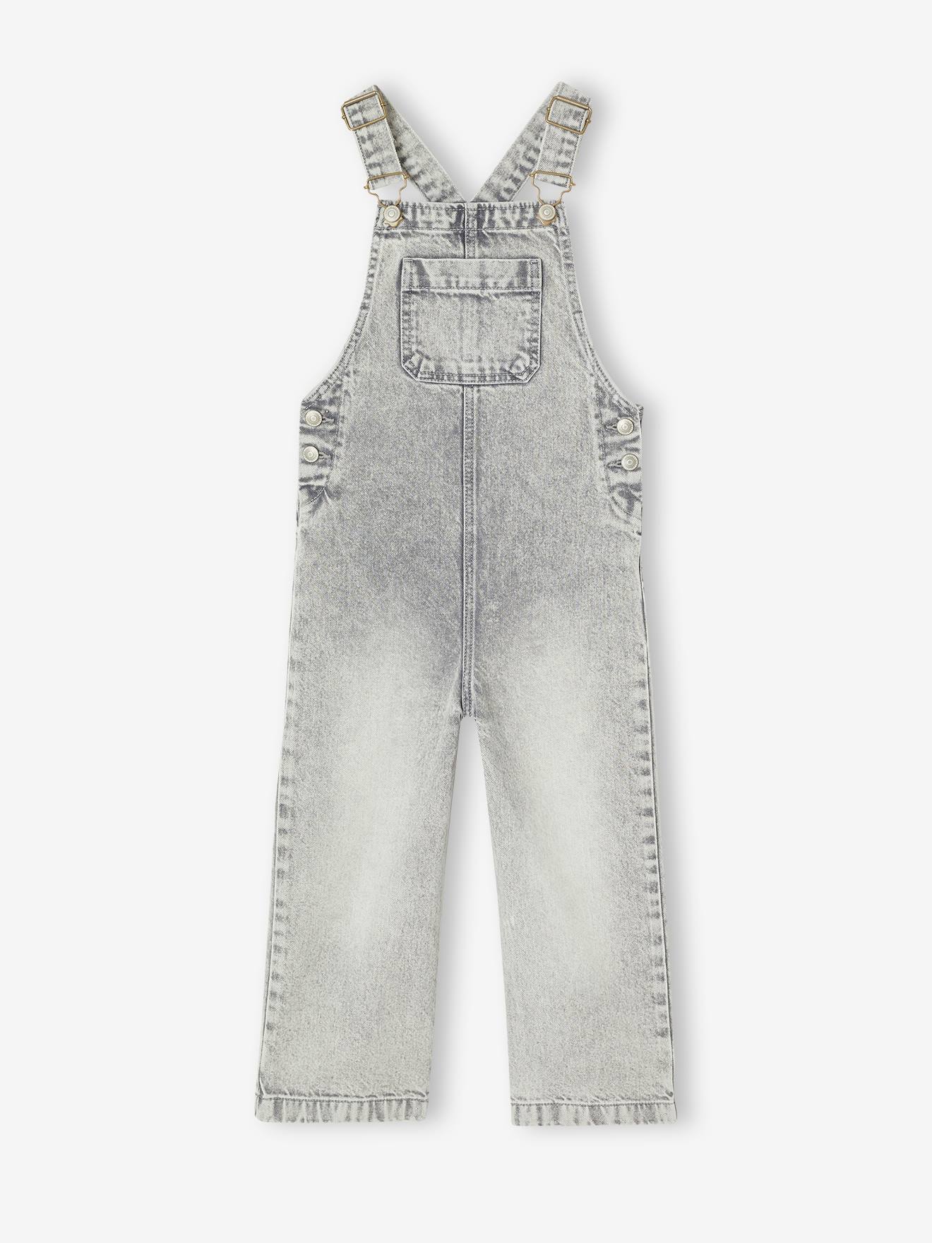 Mädchen Jeans-Latzhose mit weitem Bein er denim