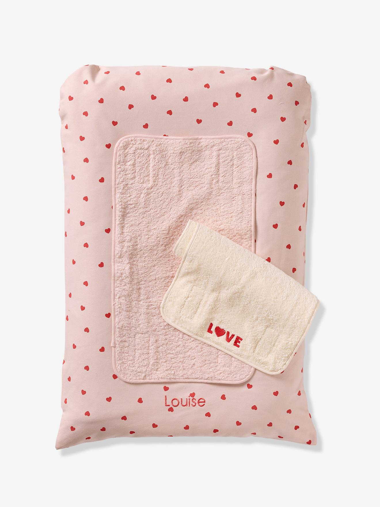 Baby Wickelauflage-Set MEIN HERZ mit 2 Wickelunterlagen