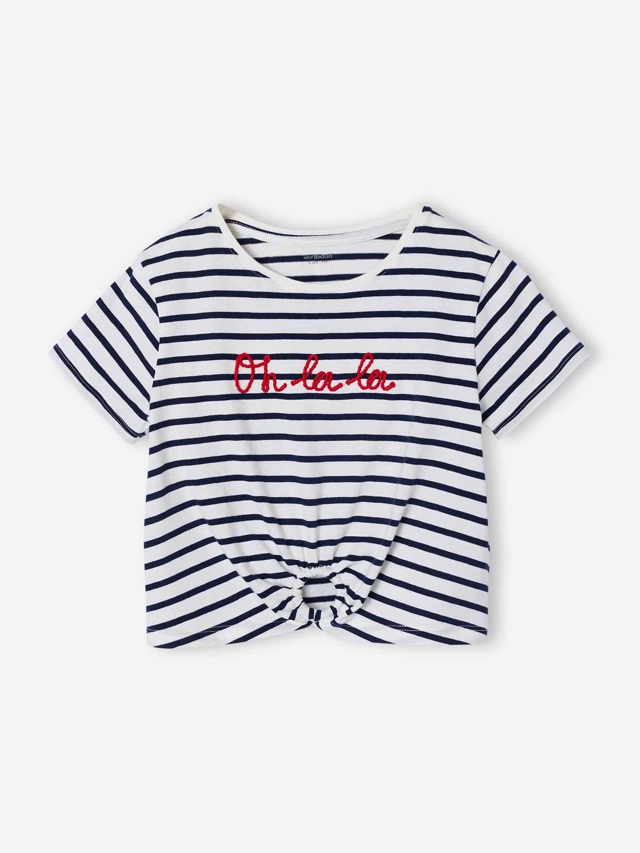 T-Shirt mit Zierknoten am Saum für Mädchen