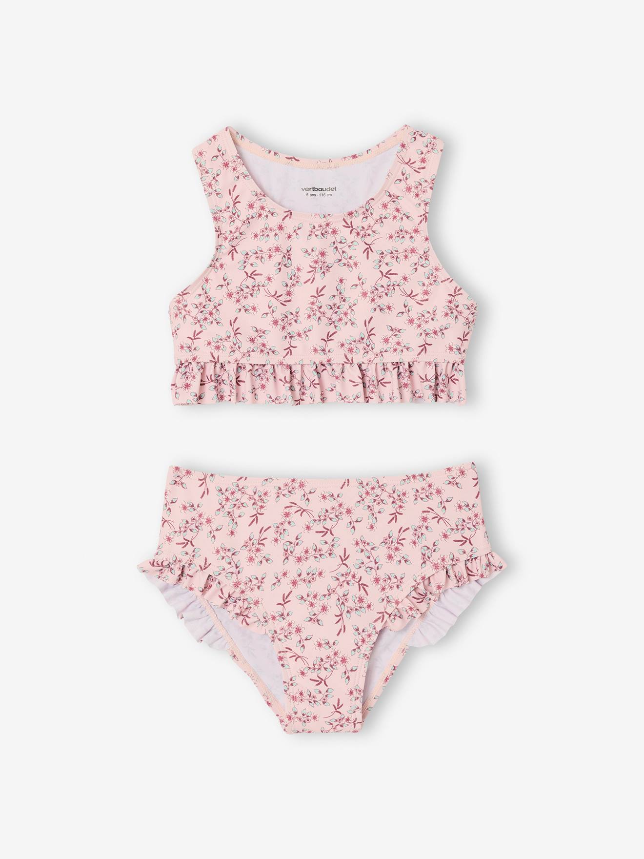 Tankini mit Rüschen Mädchen hell