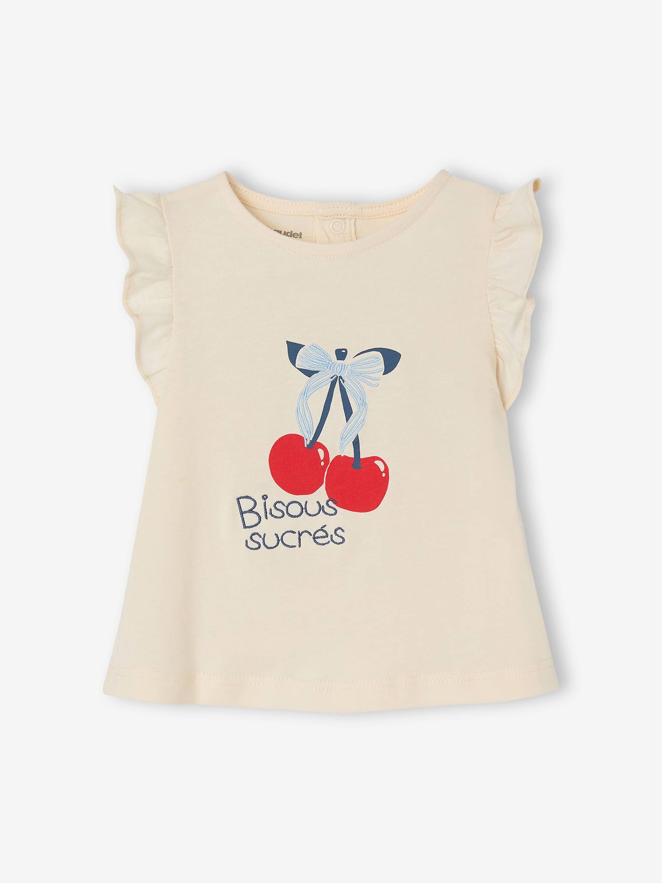 T-Shirt Mädchen Baby mit Druckknöpfen hinten