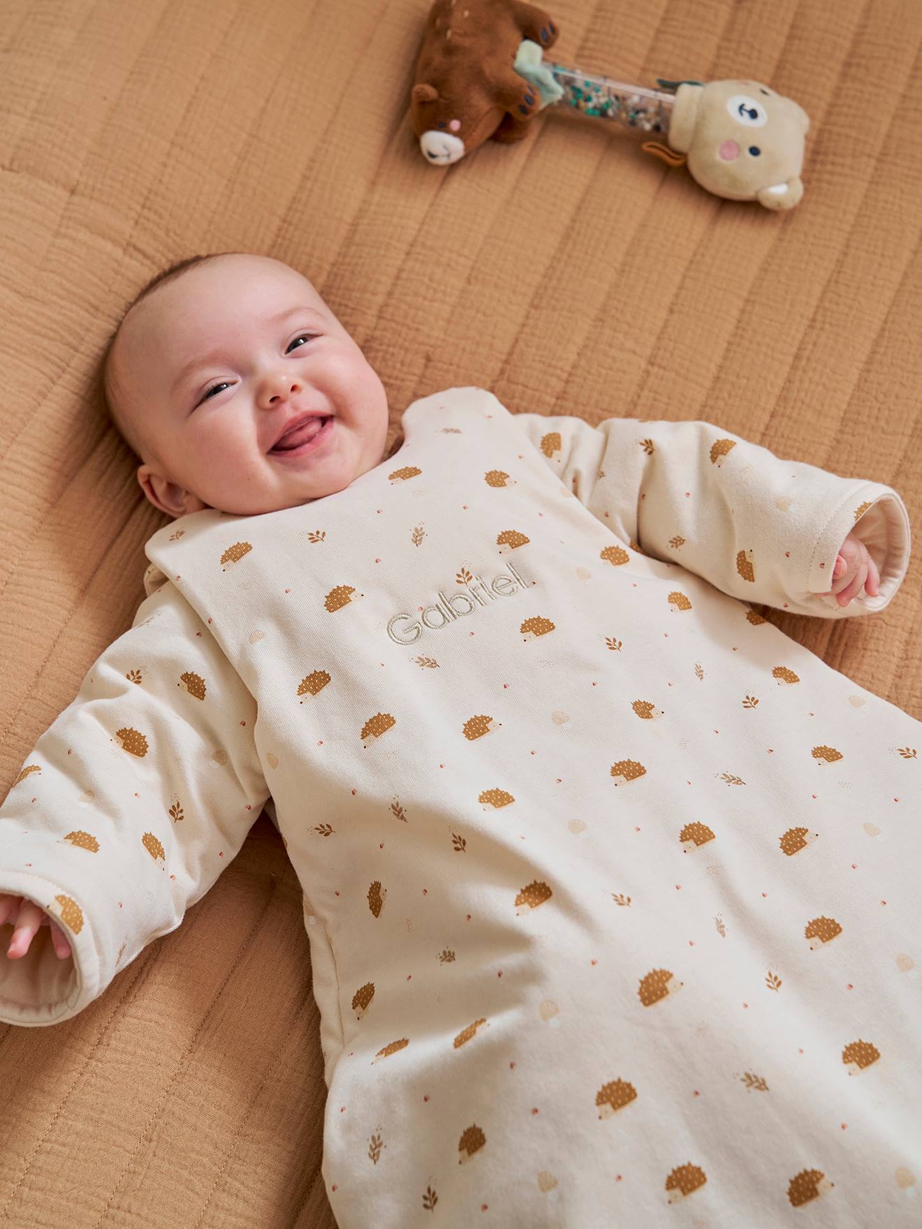 Baby Winterschlafsack IGEL mit abnehmbaren Ärmeln TOG 3 personalisierbar