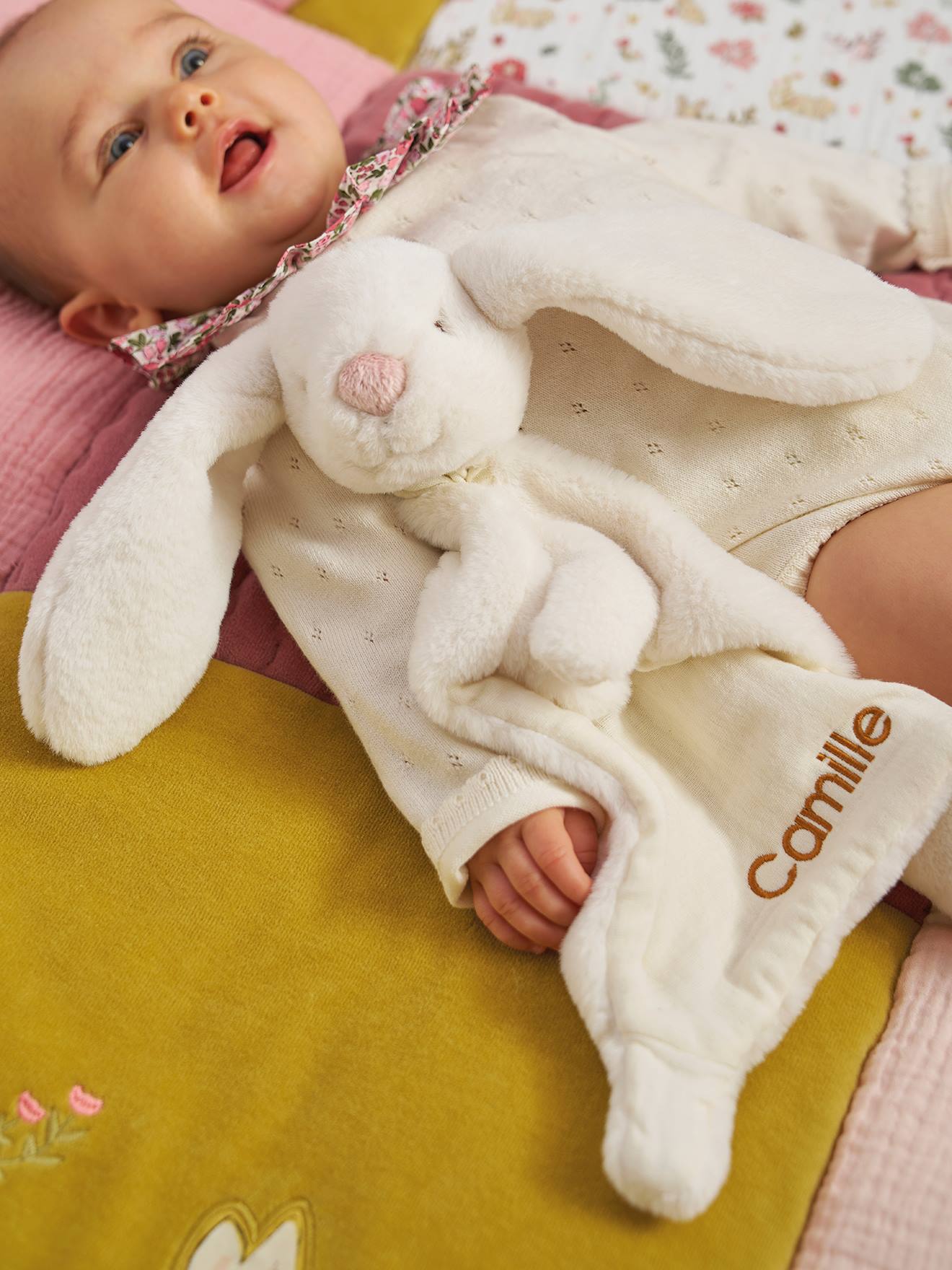 Kuscheltuch HASE mit 3D-Kopf