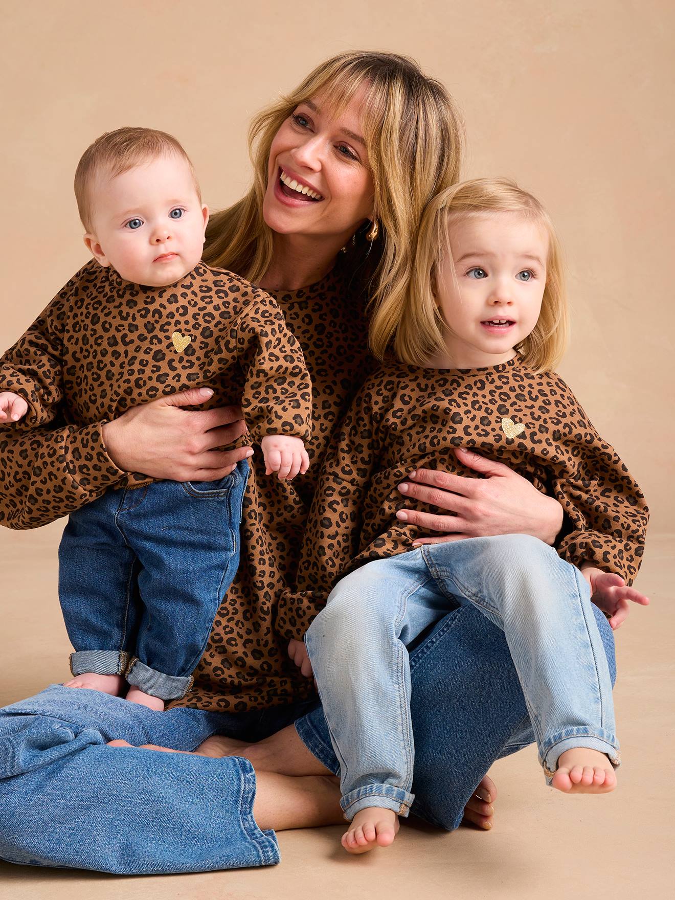Damen Sweatshirt Mama-Tochter-Capsule LEOPARD ENVIE DE FRAISE Bio-Baumwolle personalisierbar
