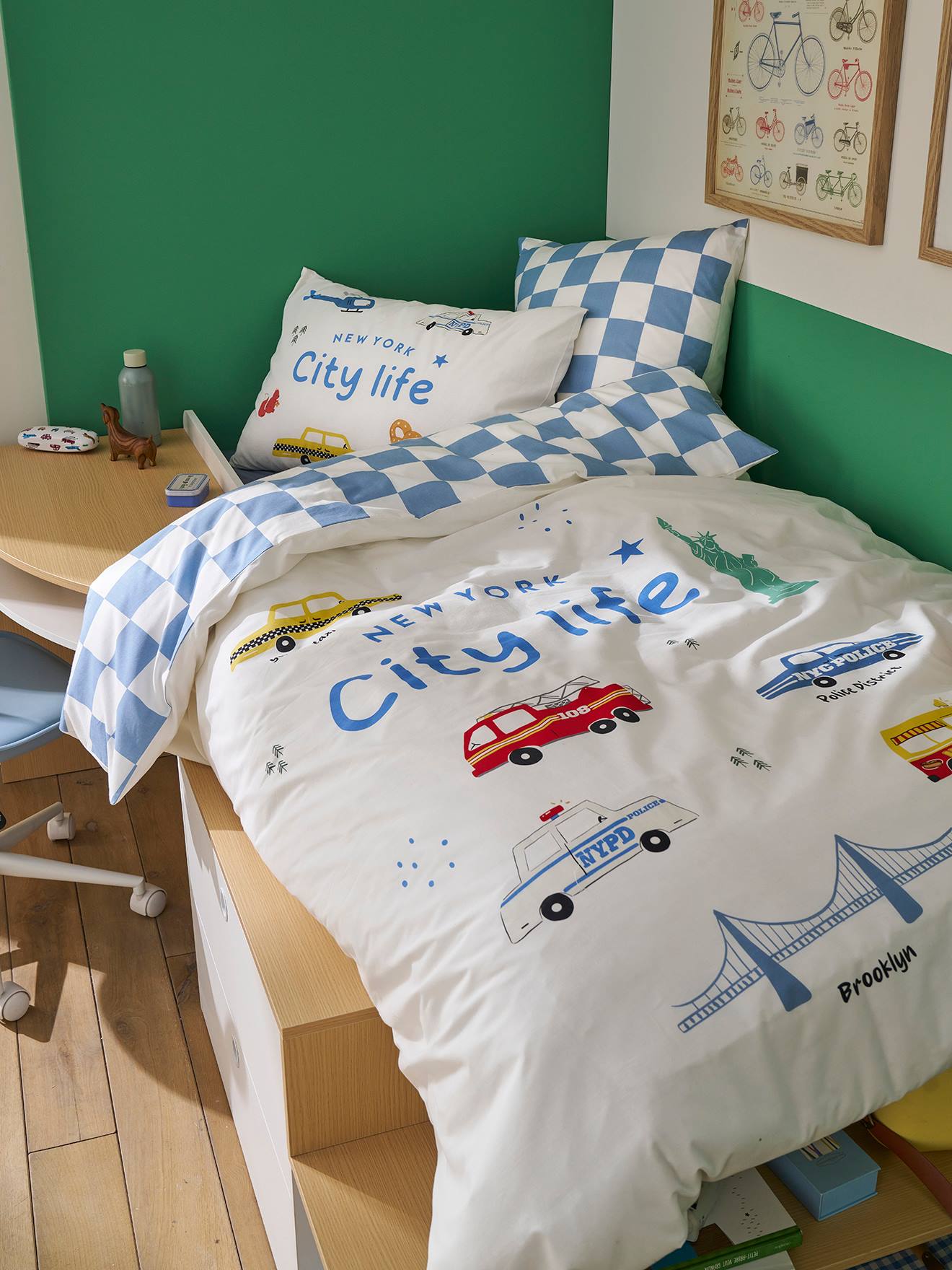 Kinder Bettwäsche-Set CITY LIFE mit Recycling-Baumwolle