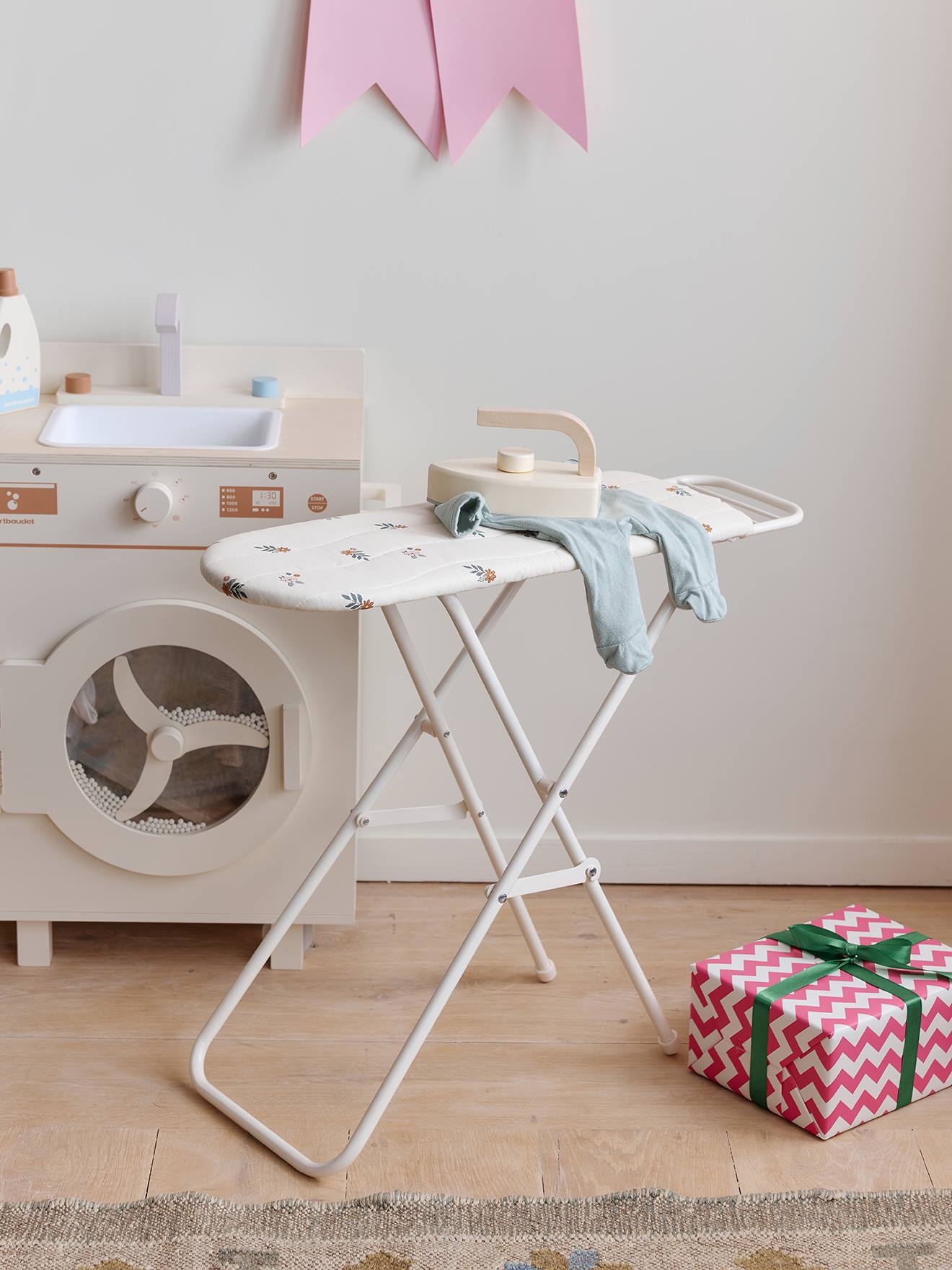 Vertbaudet Unisex Kinder Wollweiß Bürett Mit Bügeleisen Retro Flower Für Kinder