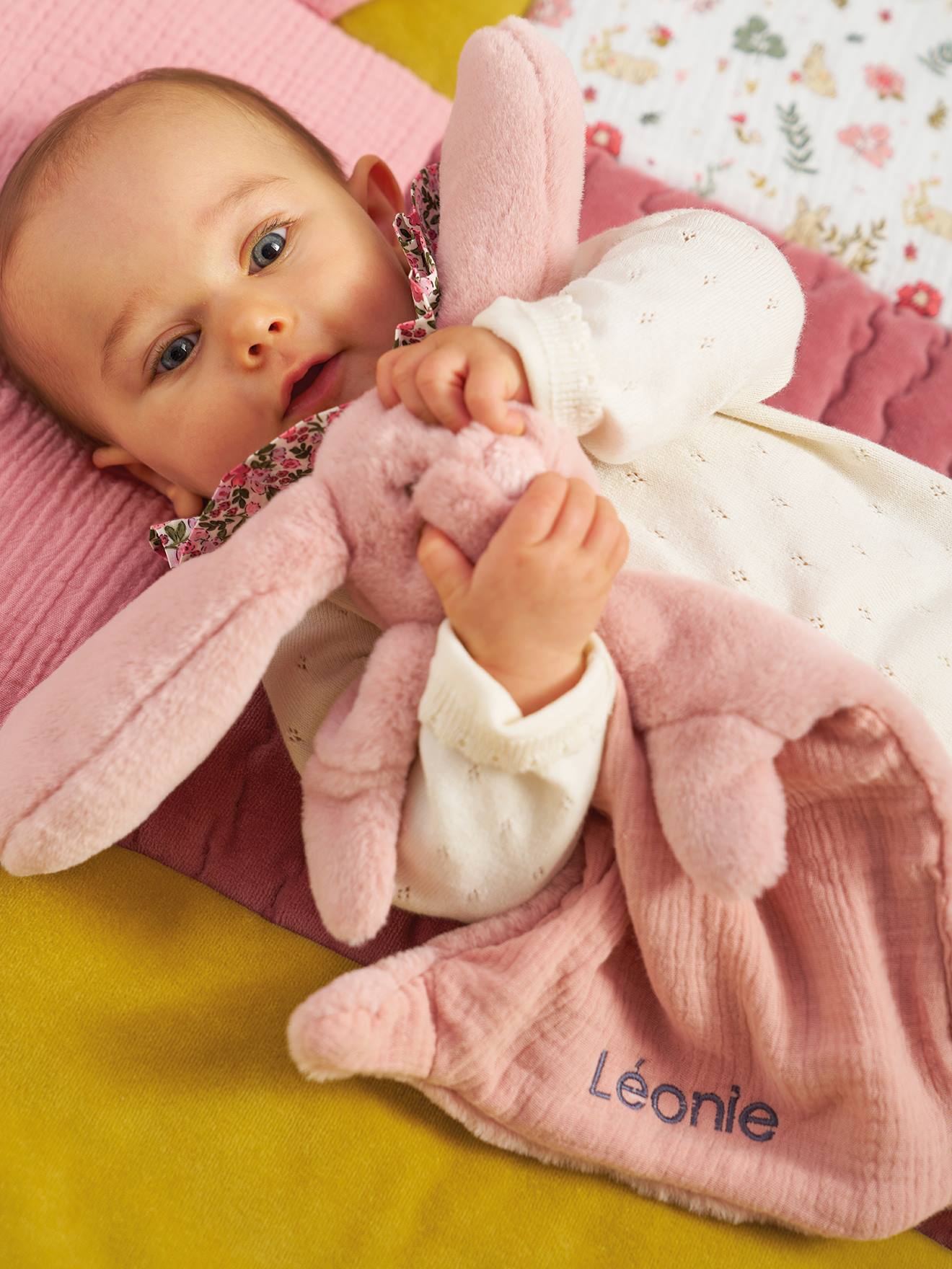 Kuscheltuch HASE mit 3D-Kopf