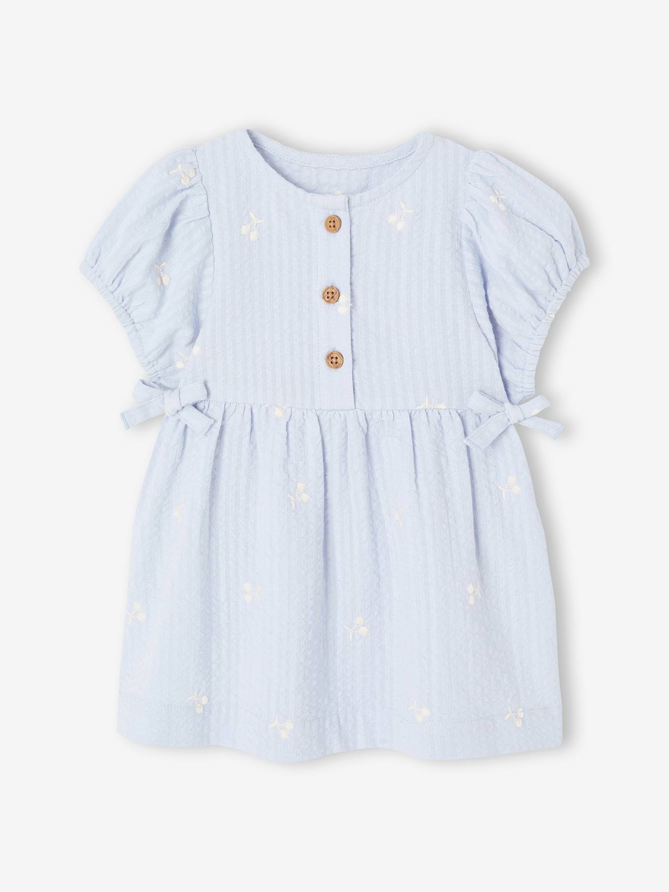 Kleid mit Stickereien Mädchen Baby helles