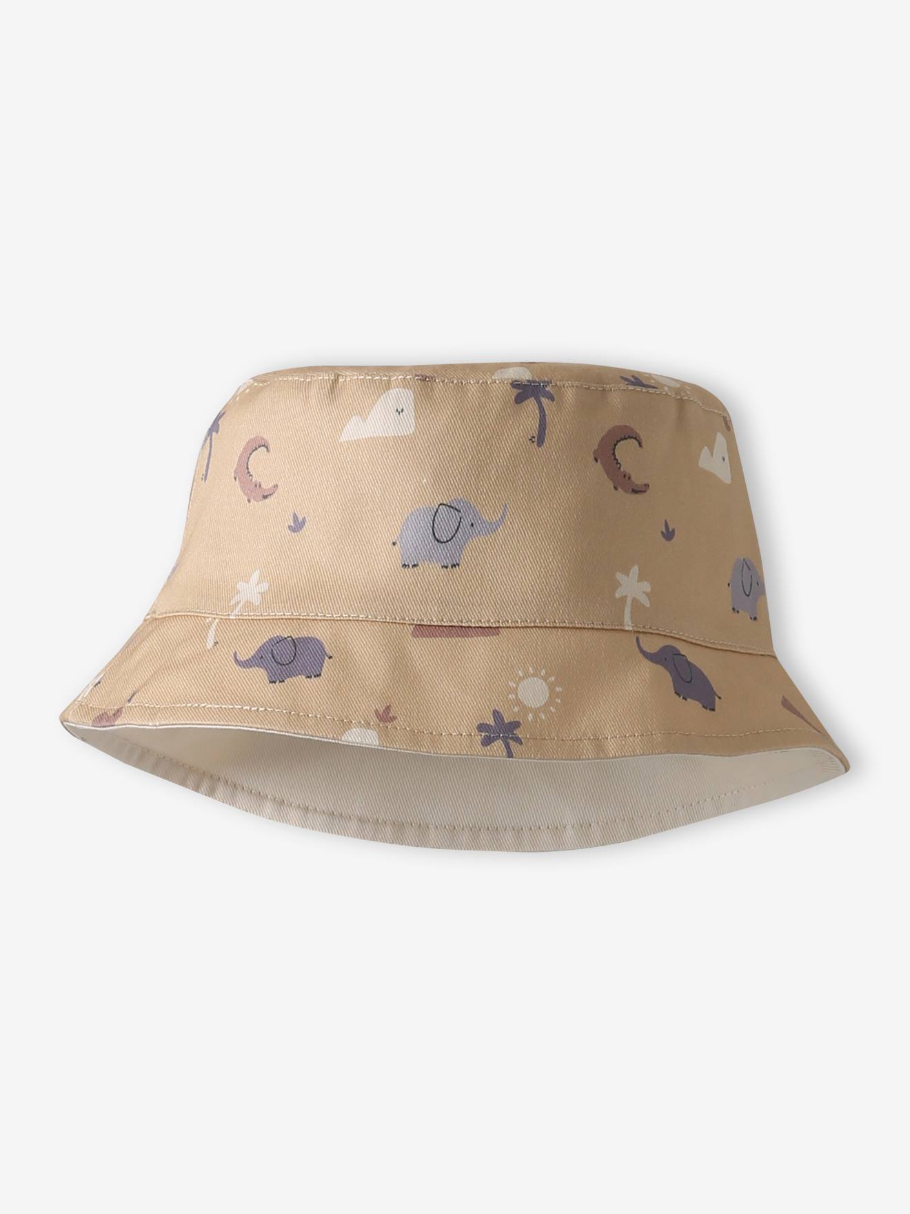 Wende-Sonnenhut Jungen Baby Urlaubsmotive cappuccino