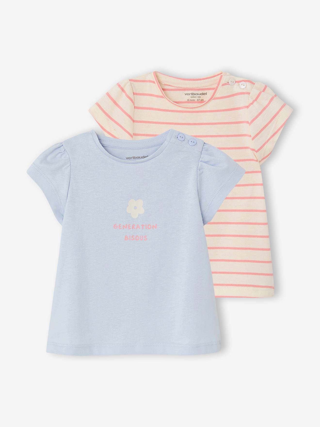 2er-Pack Baby T-Shirts mit Fantasie-Print