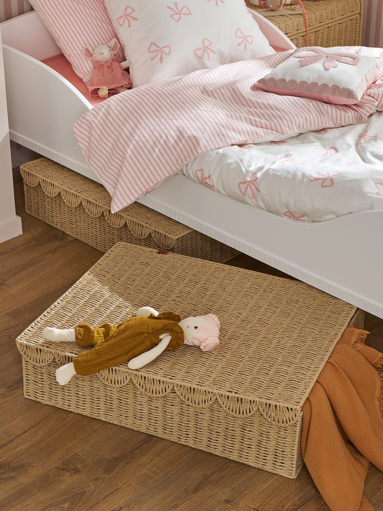 Unterbett-Aufbewahrungskorb FESTON aus Papierkordel Kinderzimmer