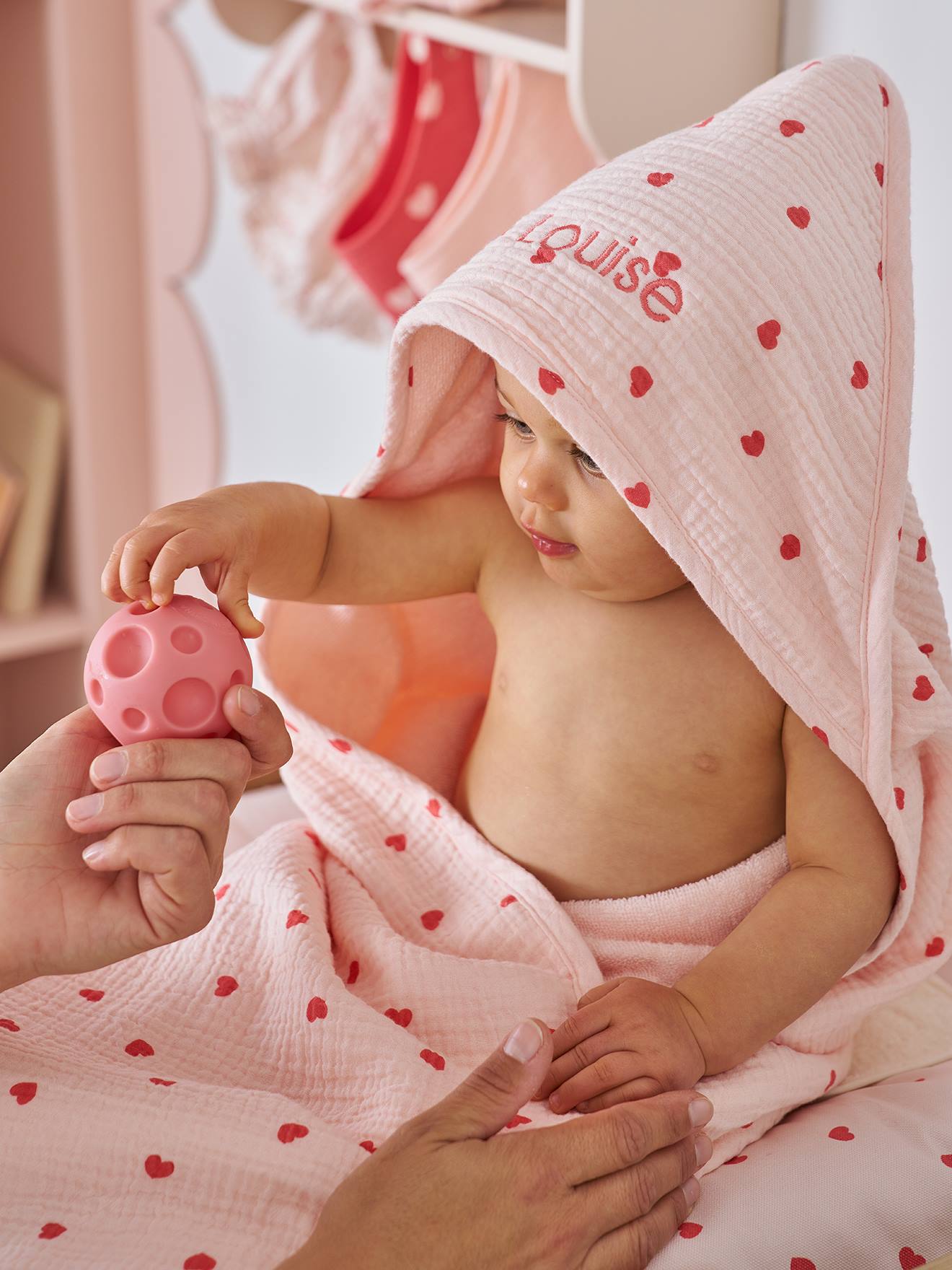 Set aus Badecape & Waschhandschuh Baby MEIN HERZ