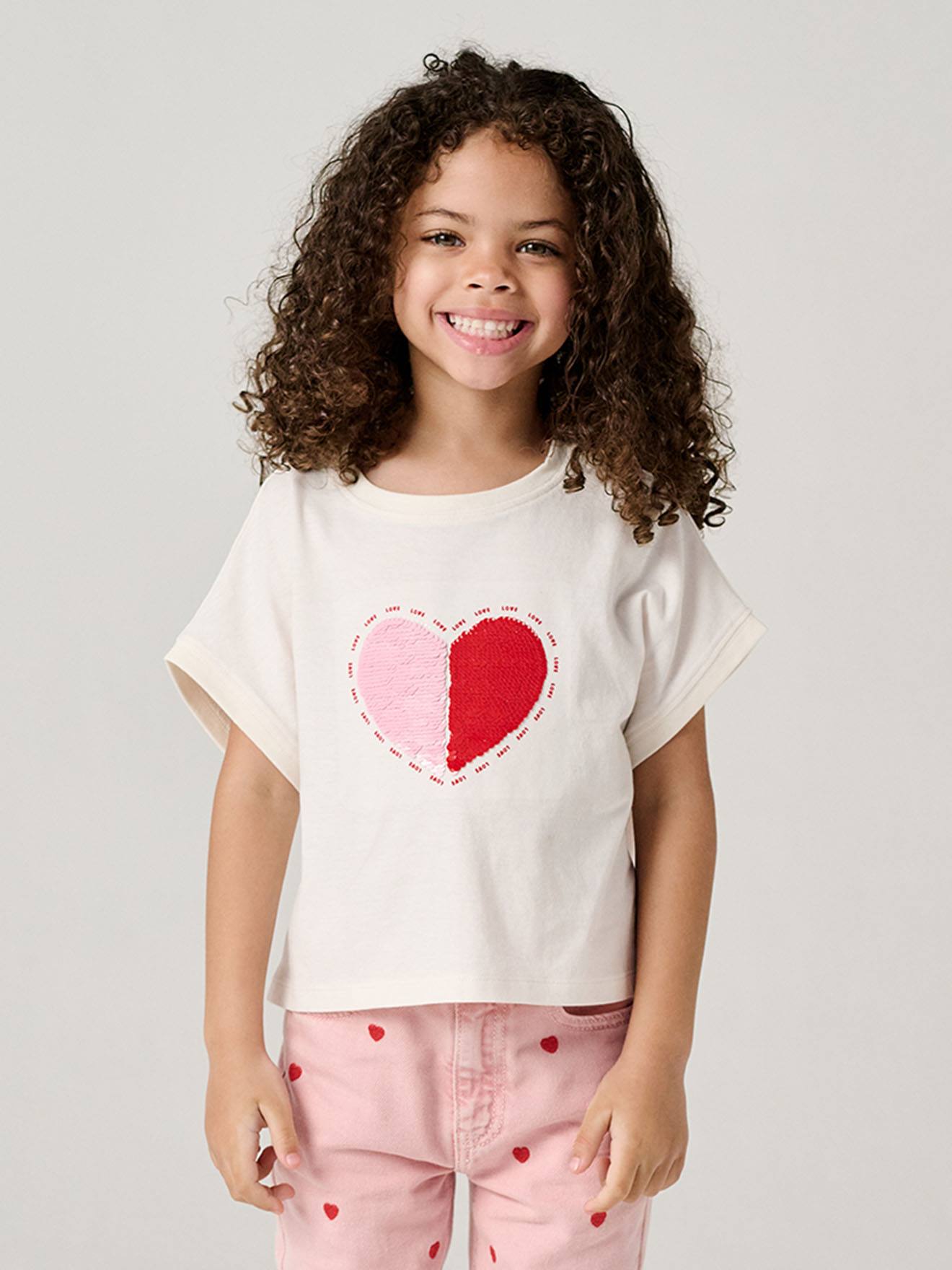 Mädchen T-Shirt mit Wendepailletten