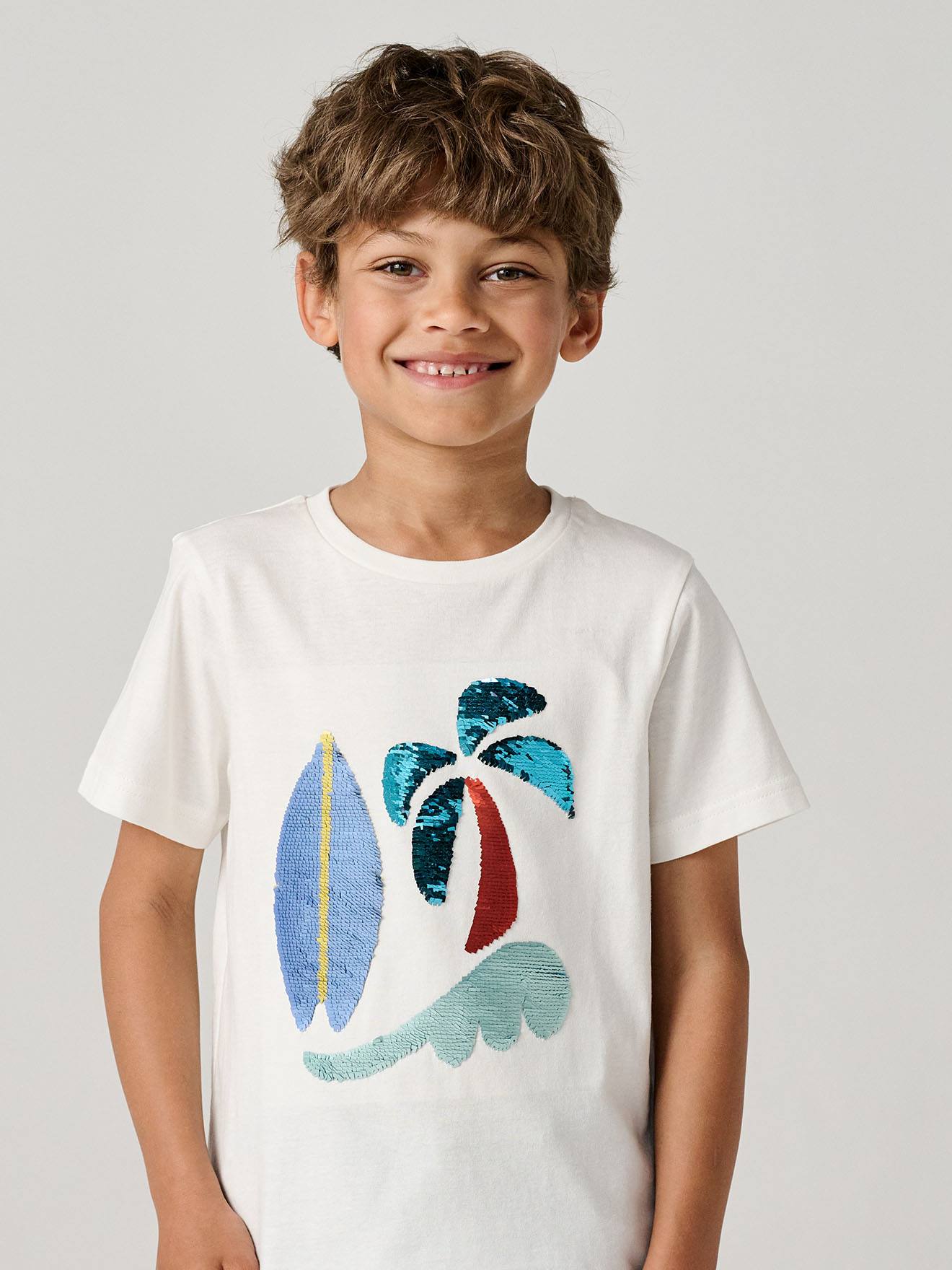 Jungen T-Shirt mit Wende-Pailletten