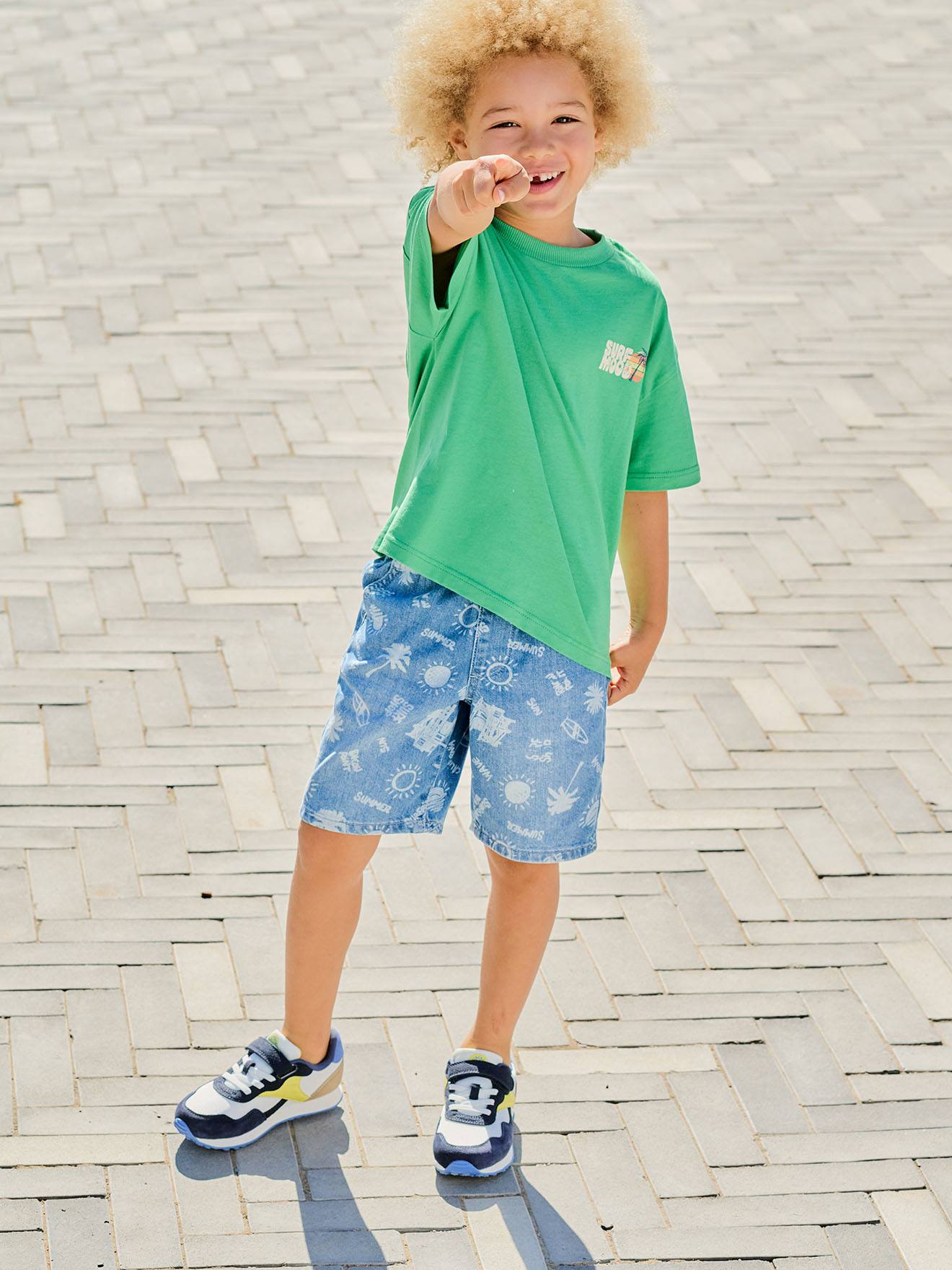 Jungen Jeans-Shorts mit Dehnbund