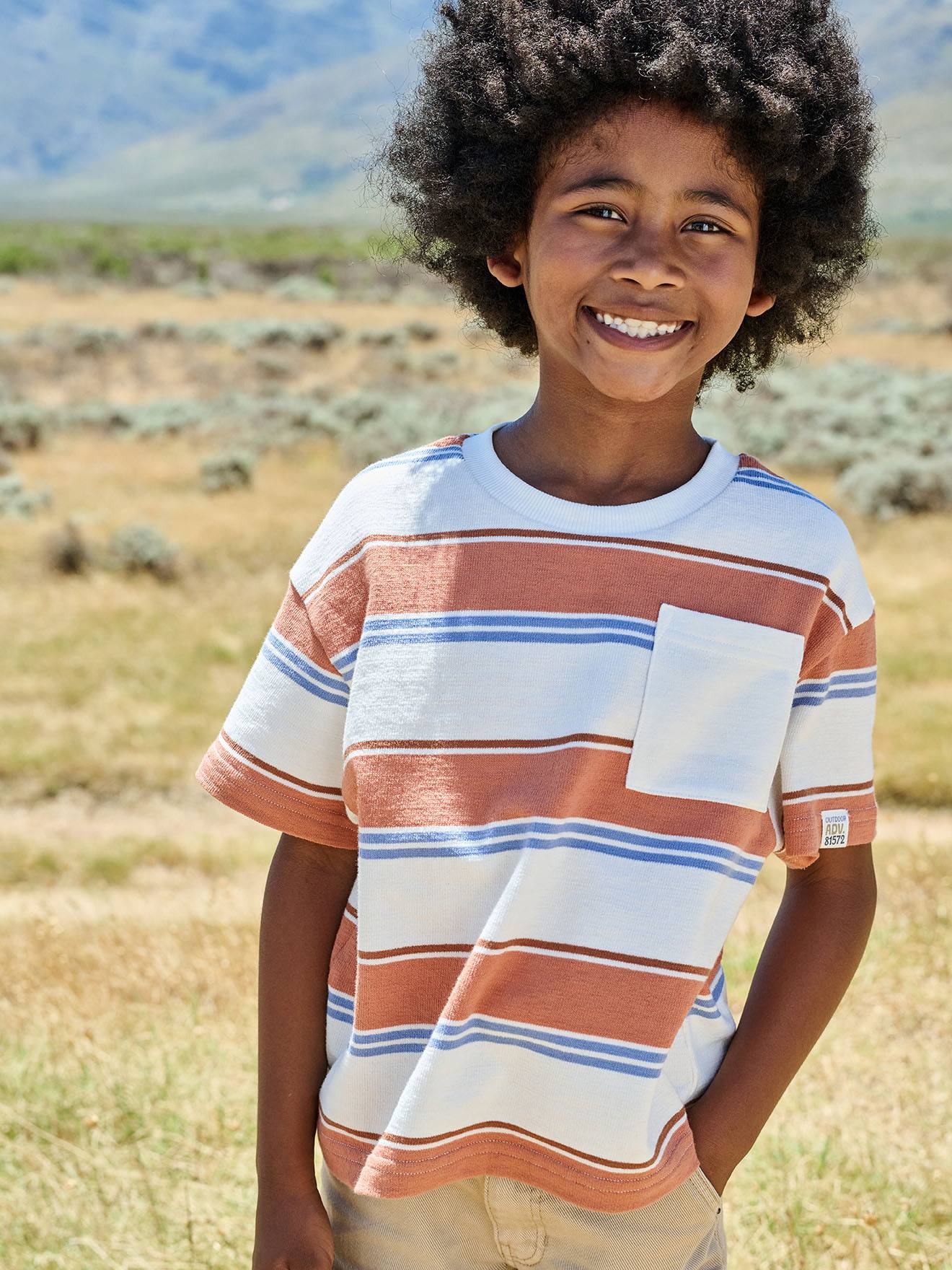 Jungen T-Shirt mit Streifen und Brusttasche