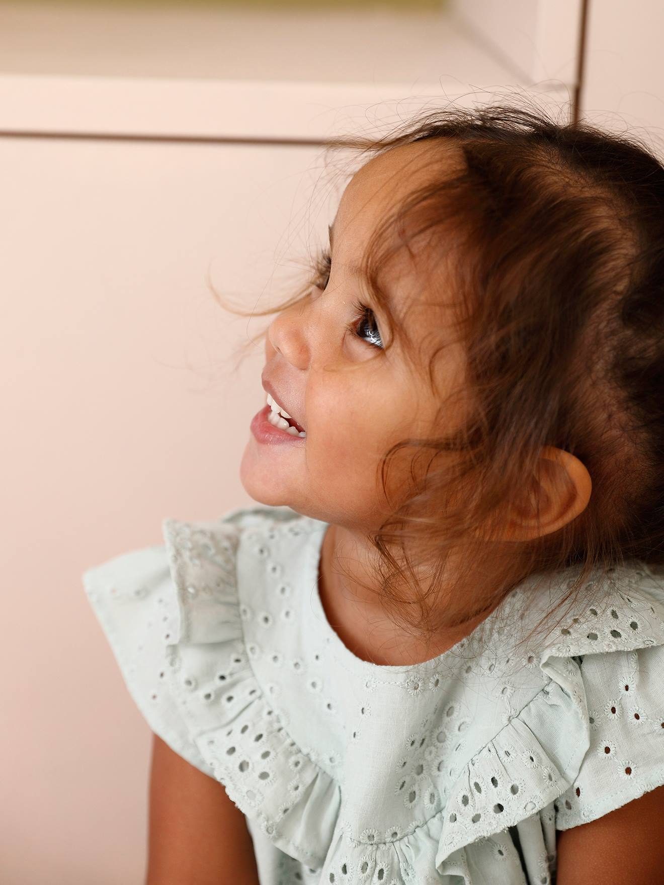 Baby Bluse Mädchen mit Lochstickerei aus Baumwolle
