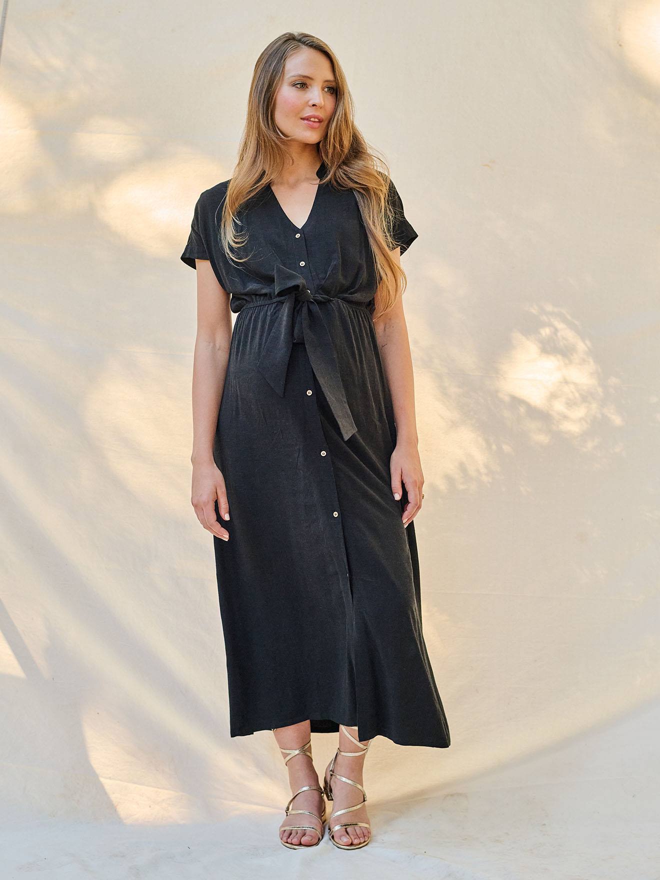 Langes Blusenkleid für Schwangerschaft und Stillzeit ENVIE DE FRAISE