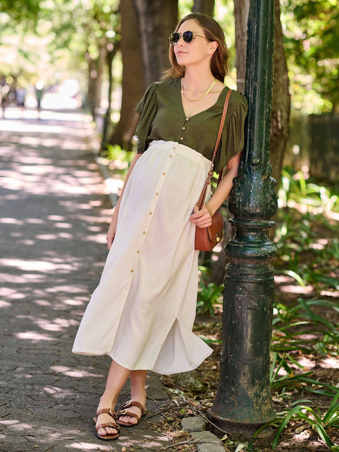 Bluse mit Leinen für Schwangerschaft und Stillzeit ENVIE DE FRAISE