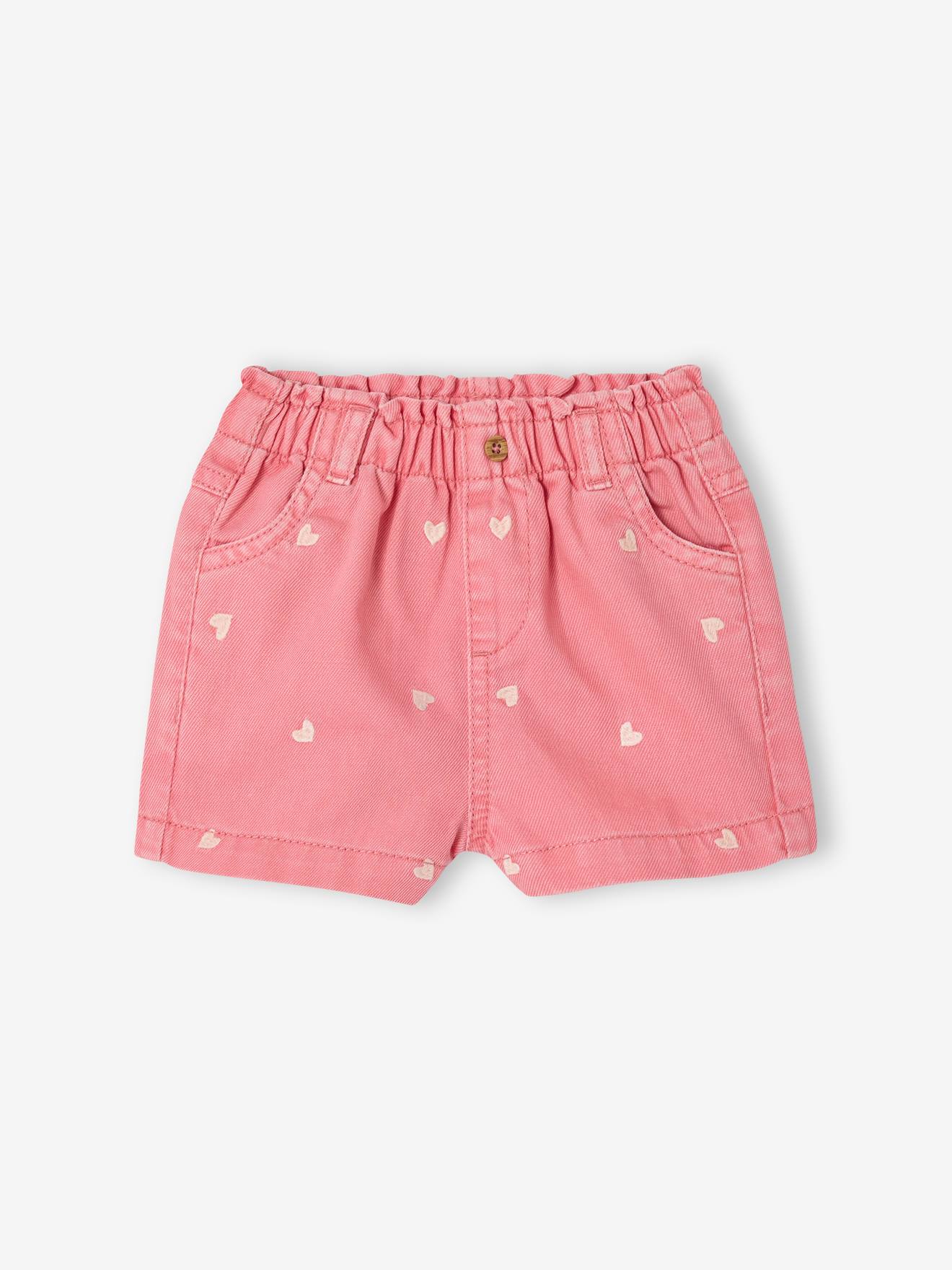 Baby Shorts mit Herz-Stickerei bonbon
