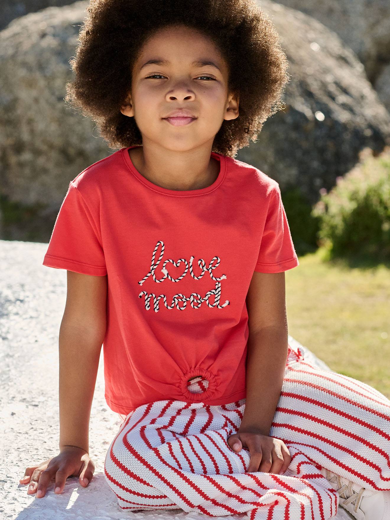T-Shirt mit Zierknoten am Saum für Mädchen