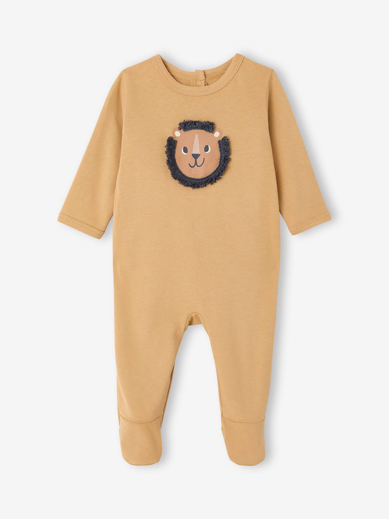 Baby Strampler LÖWE mit Rückenöffnung