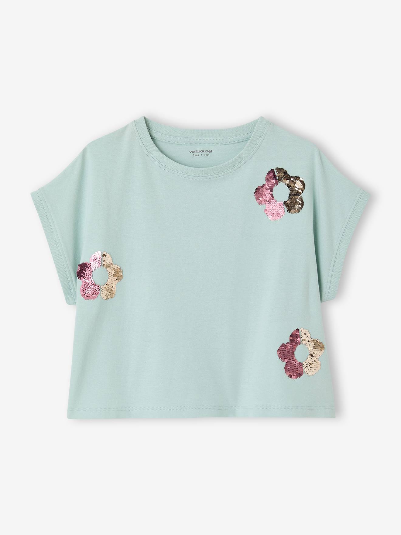 Mädchen T-Shirt mit Wendepailletten