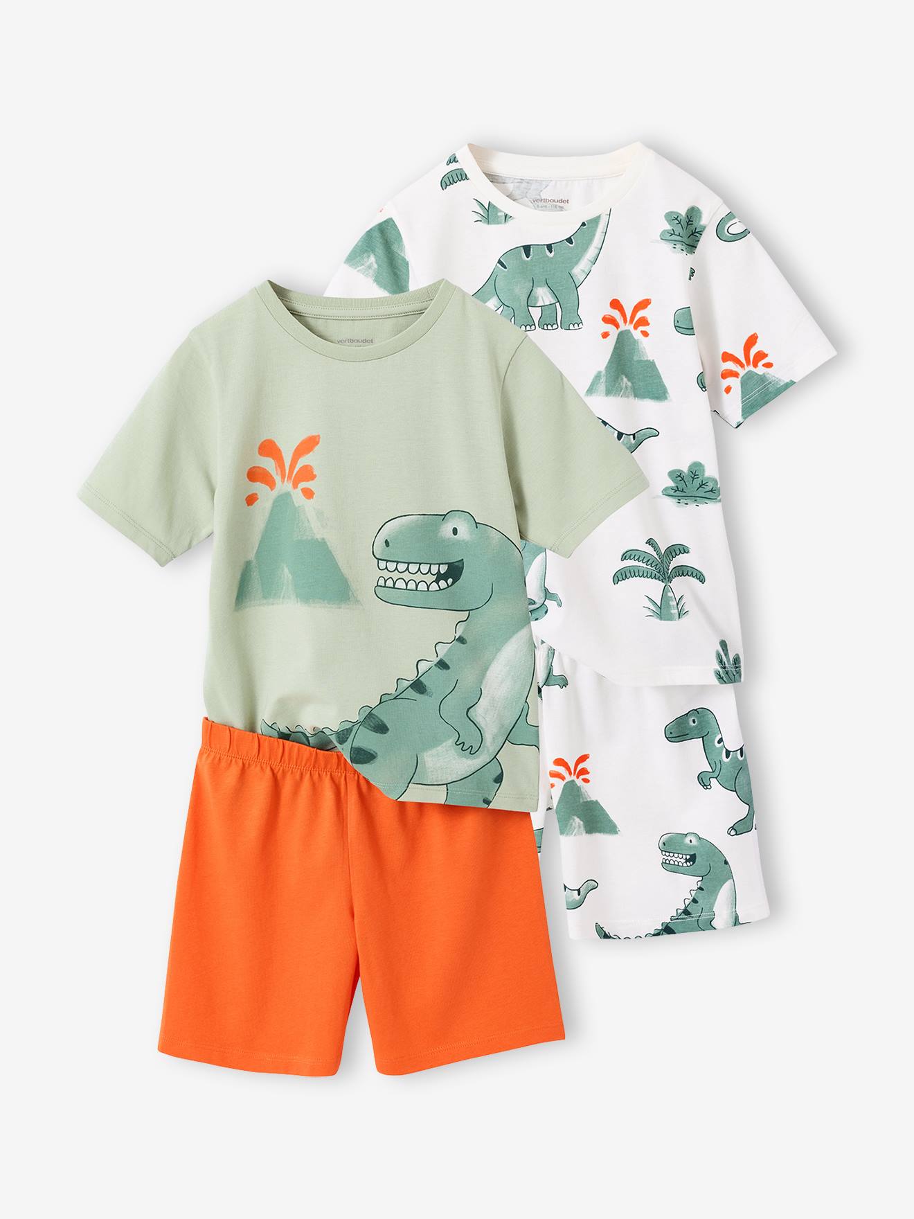 2er-Pack kurze Schlafanzüge Dinosaurier Jungen