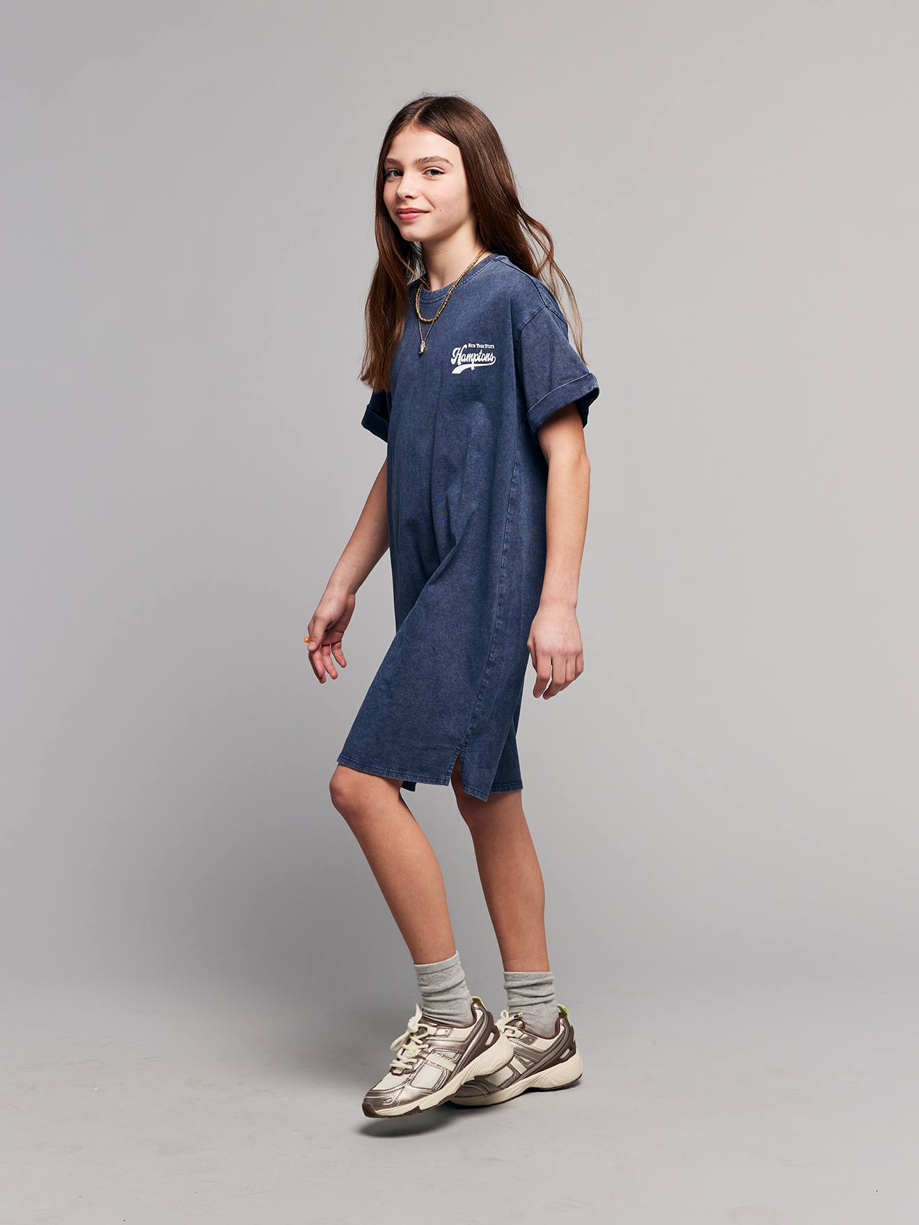 Shirtkleid Used-Look mit kurzen Ärmel Mädchen Hamptons JONEN