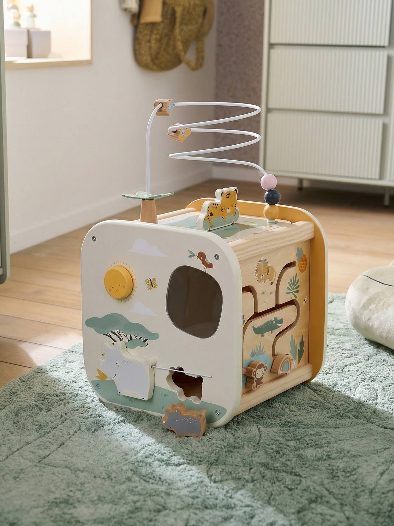 Baby Activity-Würfel TANSANIA aus Holz FSC®