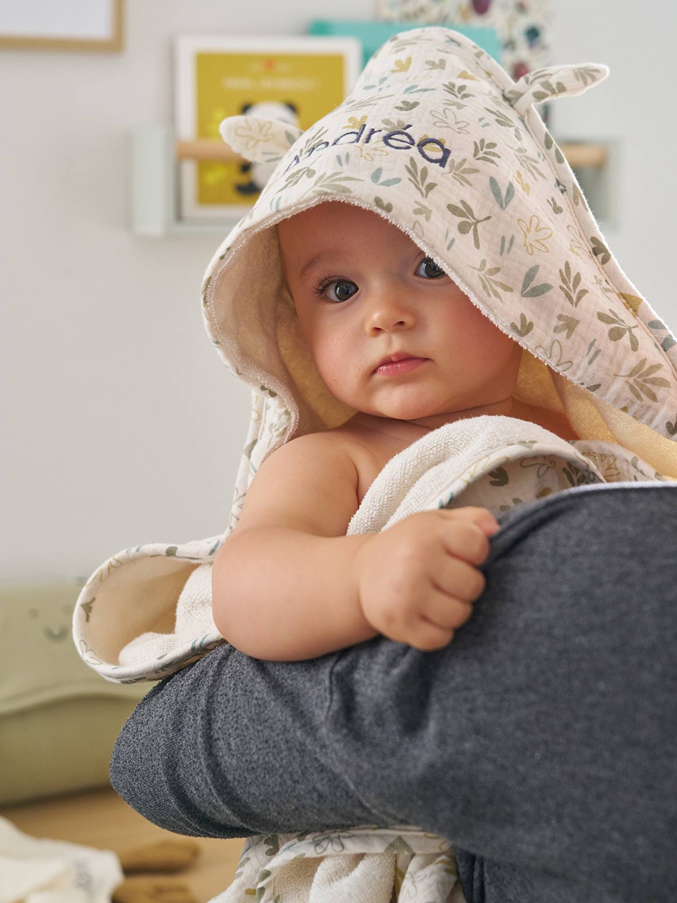 Set aus Musselin-Badecape & Waschhandschuh Baby BAYOU