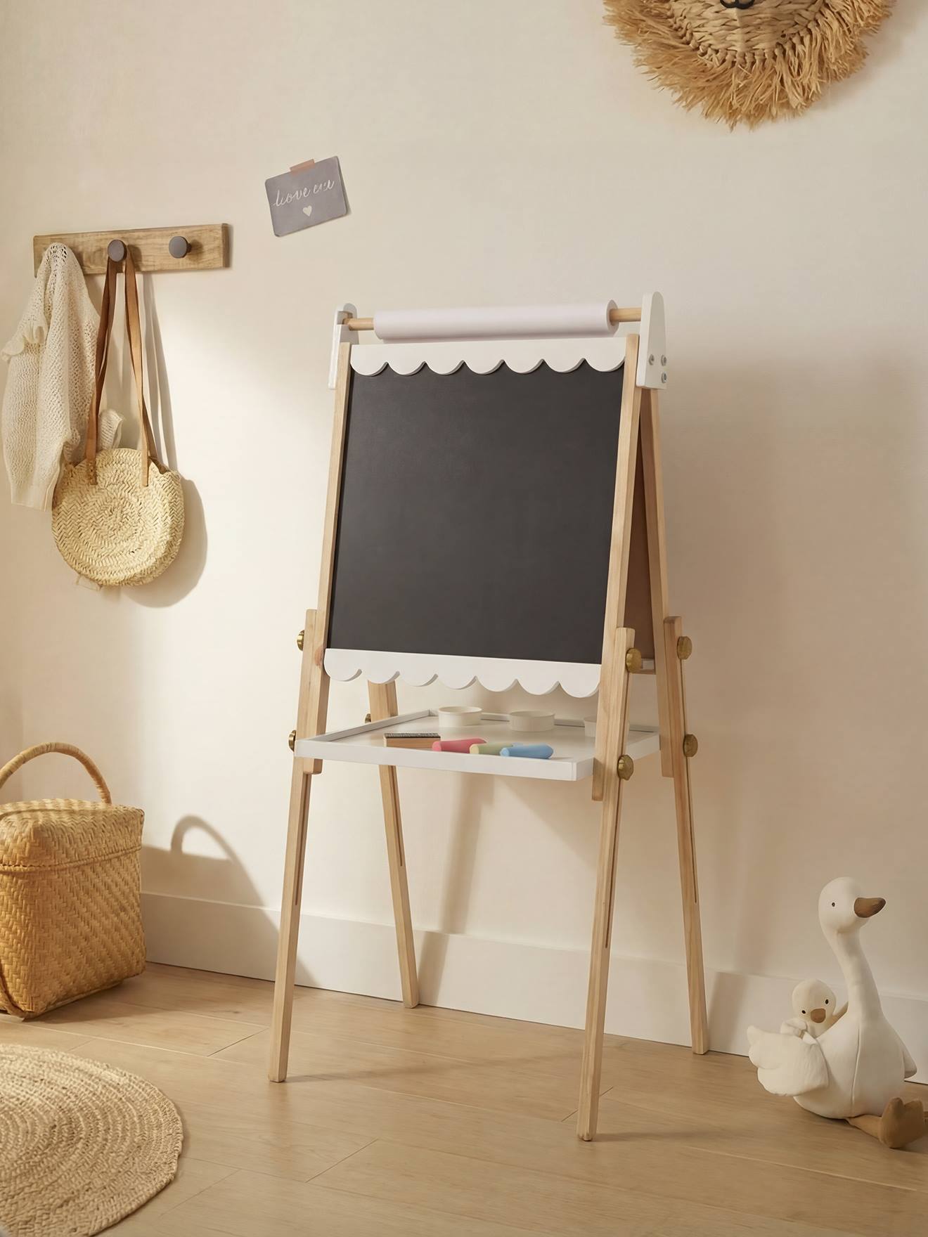 3-in-1 Tafel mit Mal-Zubehör Holz FSC®