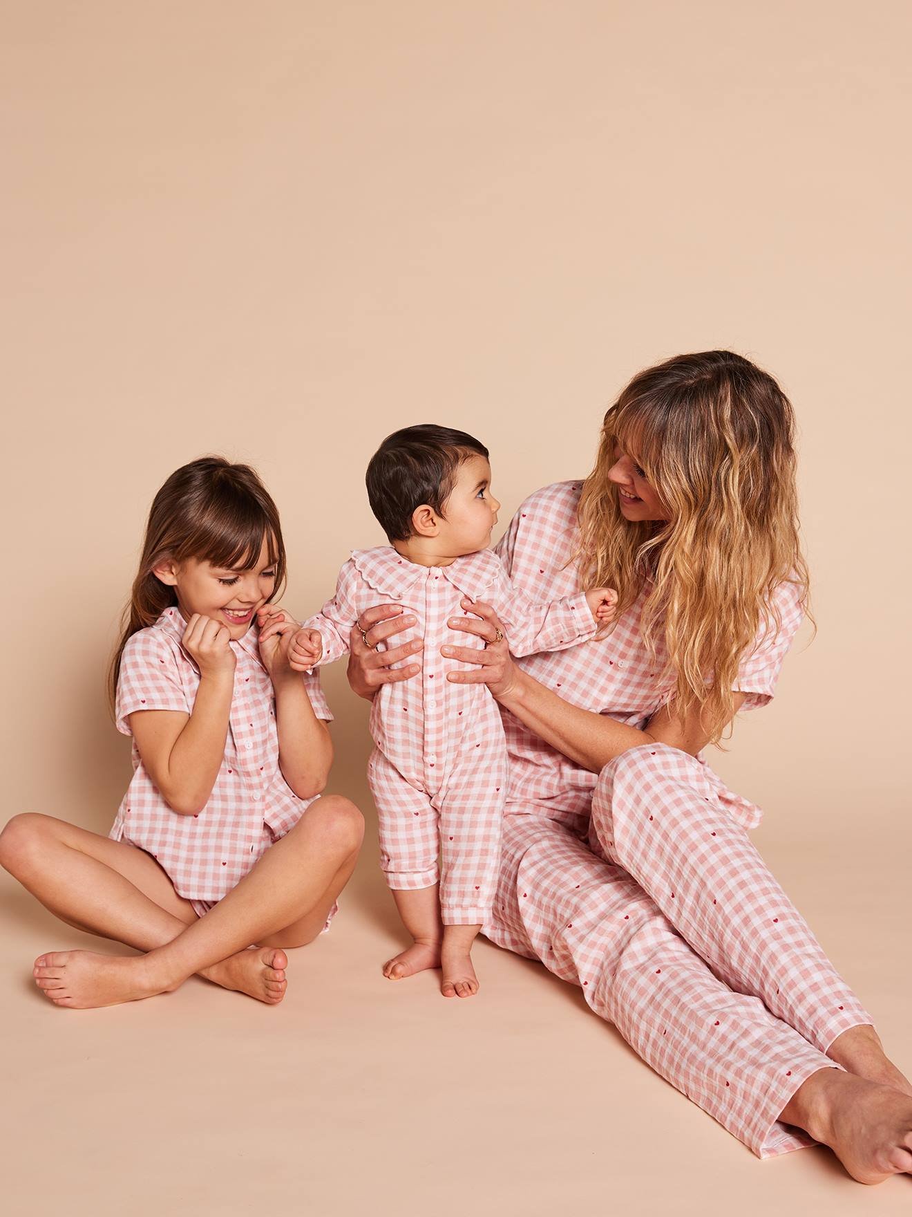 Baby Schlafanzug Vichy-Capsule aus Bio-Baumwolle ENVIE DE FRAISE pudrig