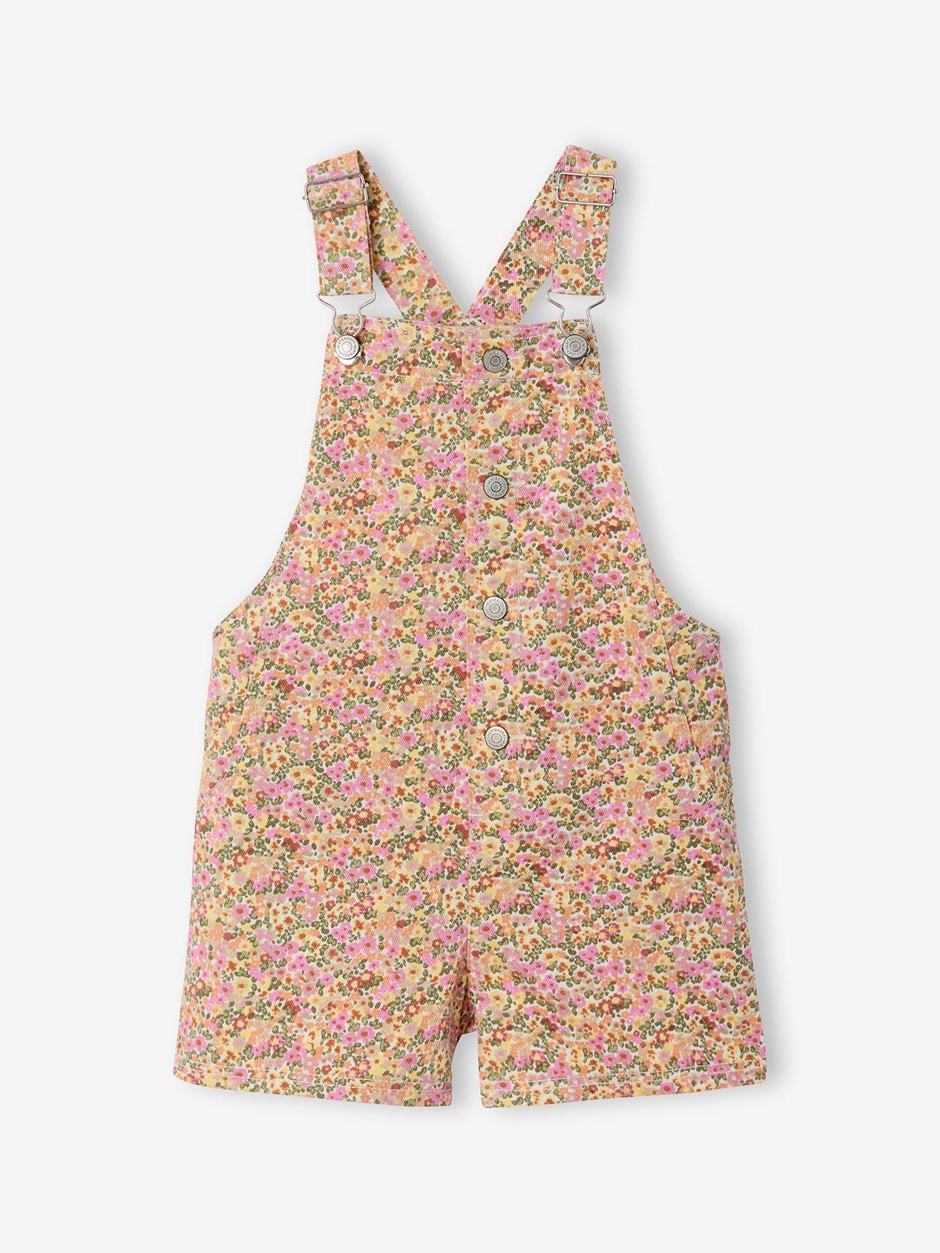 Latzshorts mit Blumenmuster Mädchen