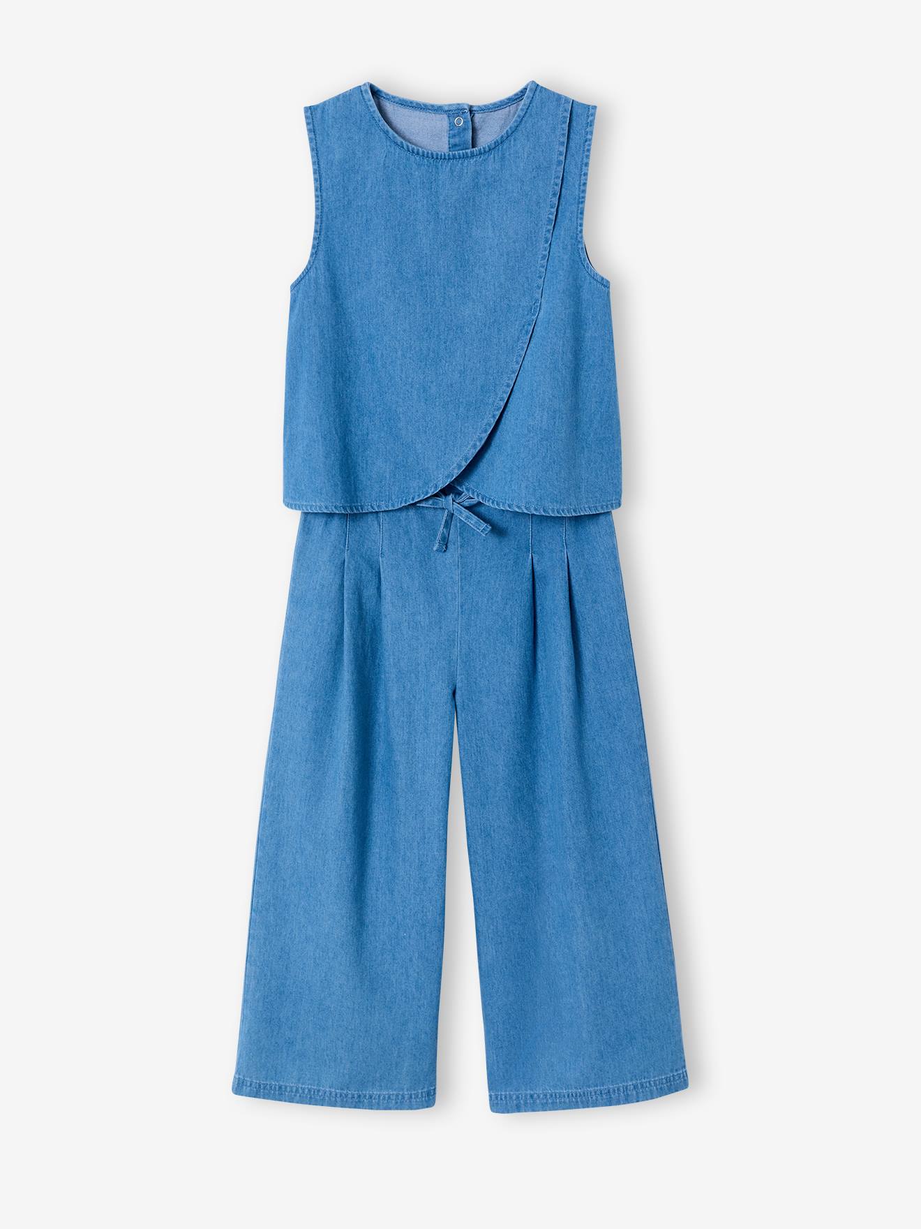 Set aus 3/4-Hose und Top aus leichtem Denim für Mädchen