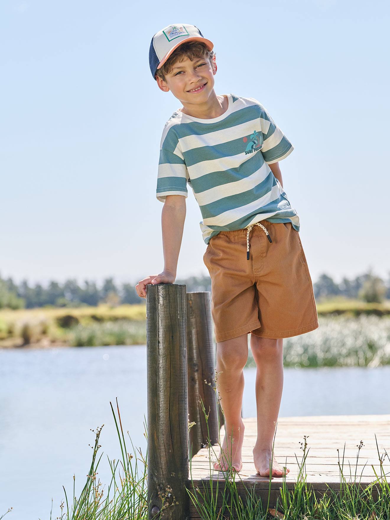 Jungen Twill-Shorts mit Dehnbund mit Kordelzug