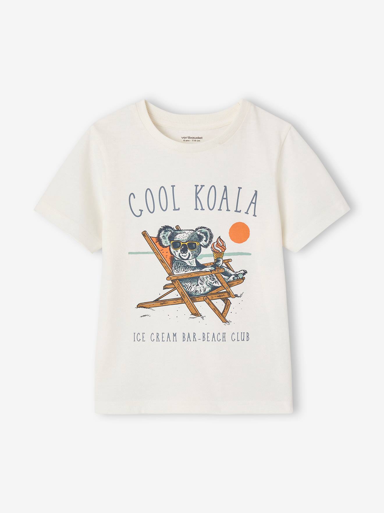 Jungen T-Shirt mit verspielten Tiermotiven vanille