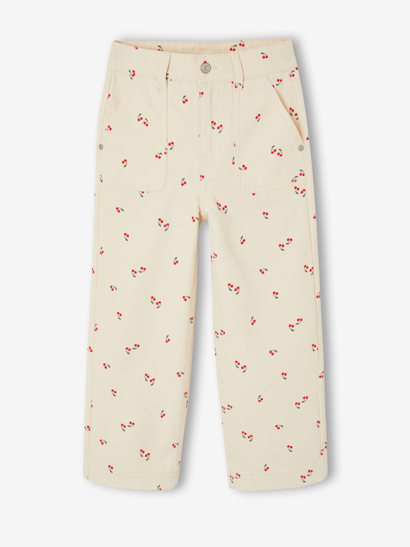 Weite Mädchen Hose Worker-Style mit Kirschen