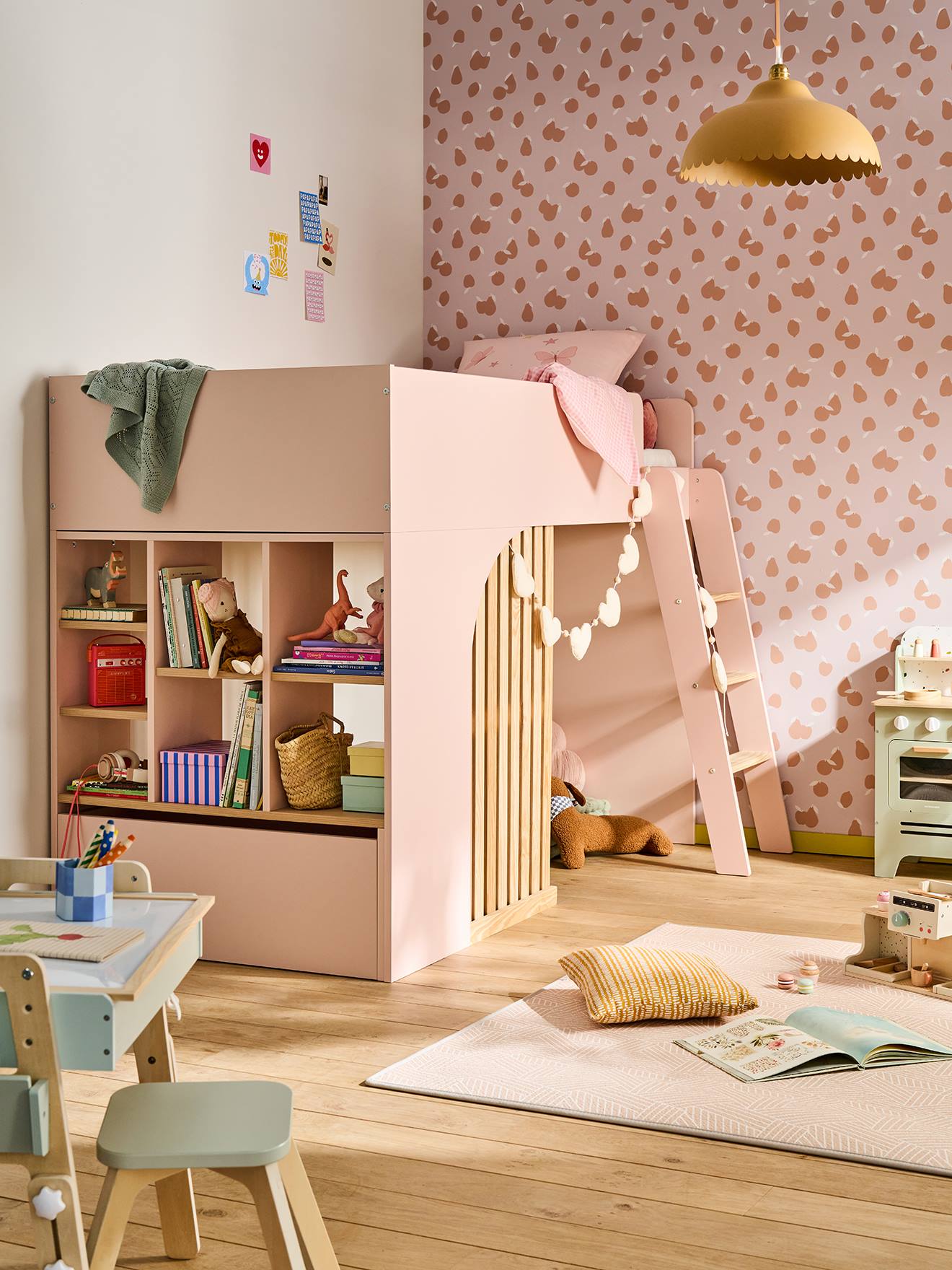 Kinderbett mit Stauraum PLAYFUL Hochbett 90x190 cm