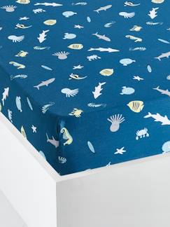 Dekoration & Bettwäsche-Kinderbettwäsche-Kinder Spannbettlaken „Tiefer Ozean“ Oeko Tex