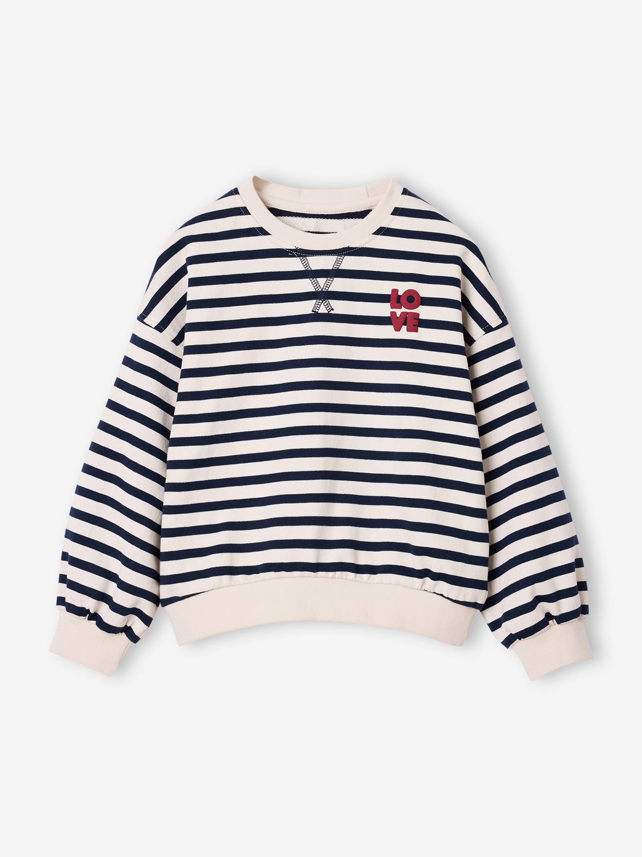 Sweatshirt mit Streifen und Schriftzug LOVE Mädchen