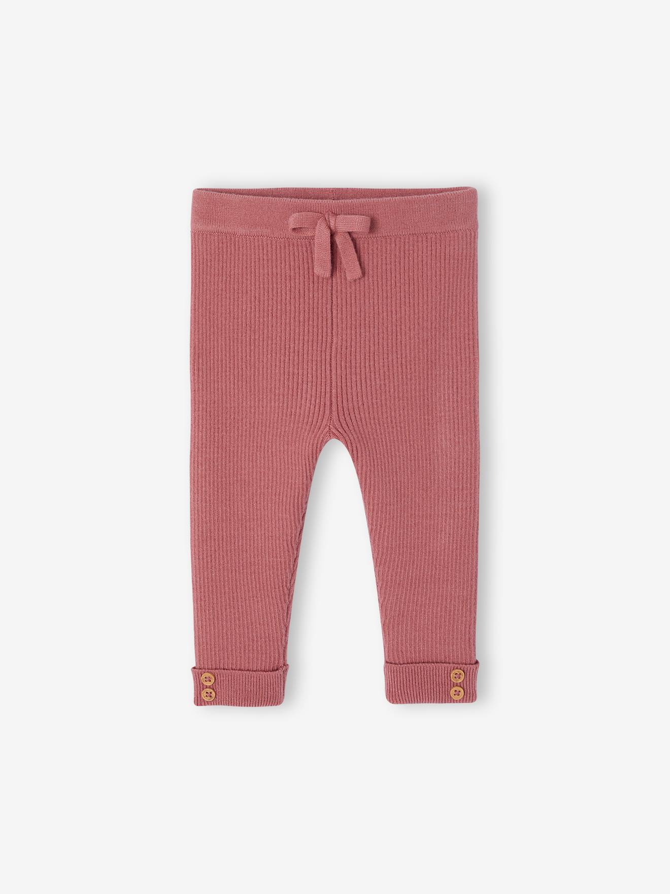 Baby Strick-Leggings mit Schleife und Zierknöpfe