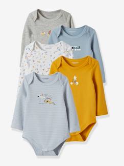 Babymode-5er-Pack Baby Langarmbodys, Tiermotive