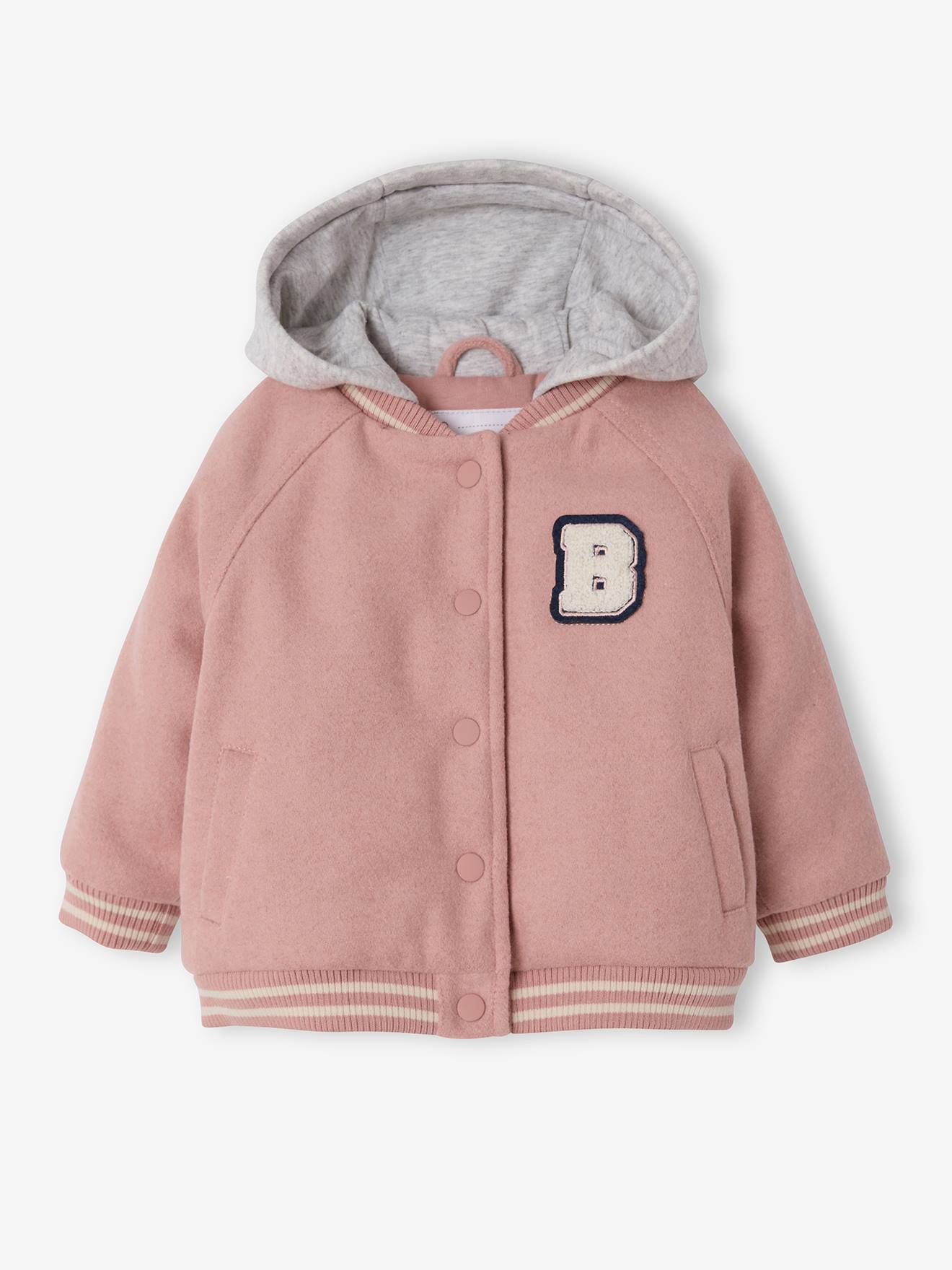 Baby Übergangsjacke in College-Style aus Wollmix