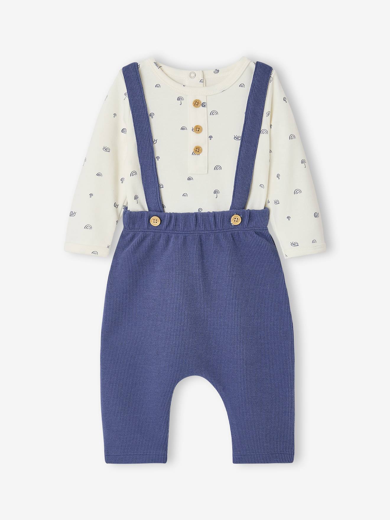 Baby-Set Langarmbody und Latzhose mittel
