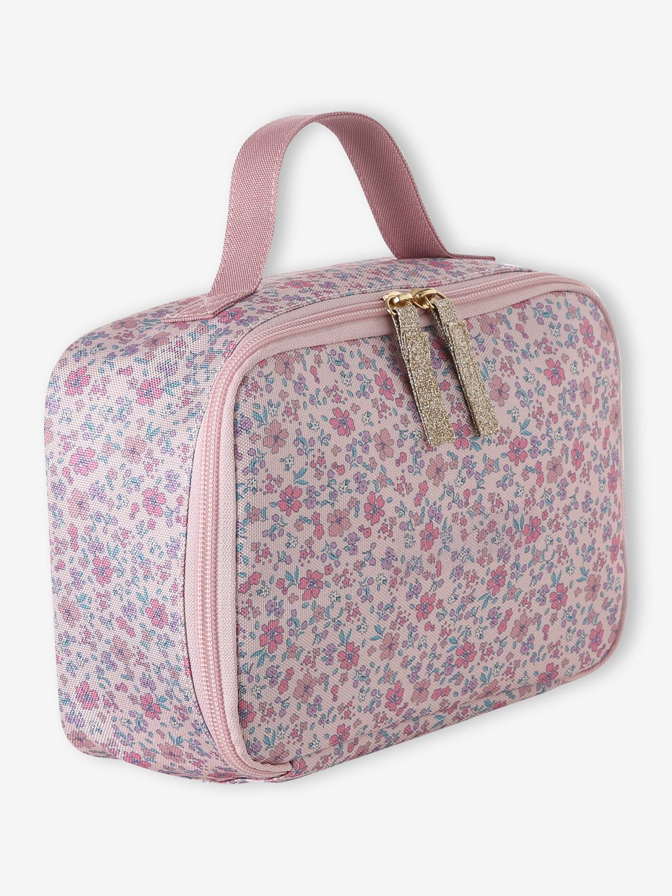 Lunchbag BLOOM WITH LOVE Glitzer-Details Mädchen Lunchbox-Tasche personalisierbar bonbon