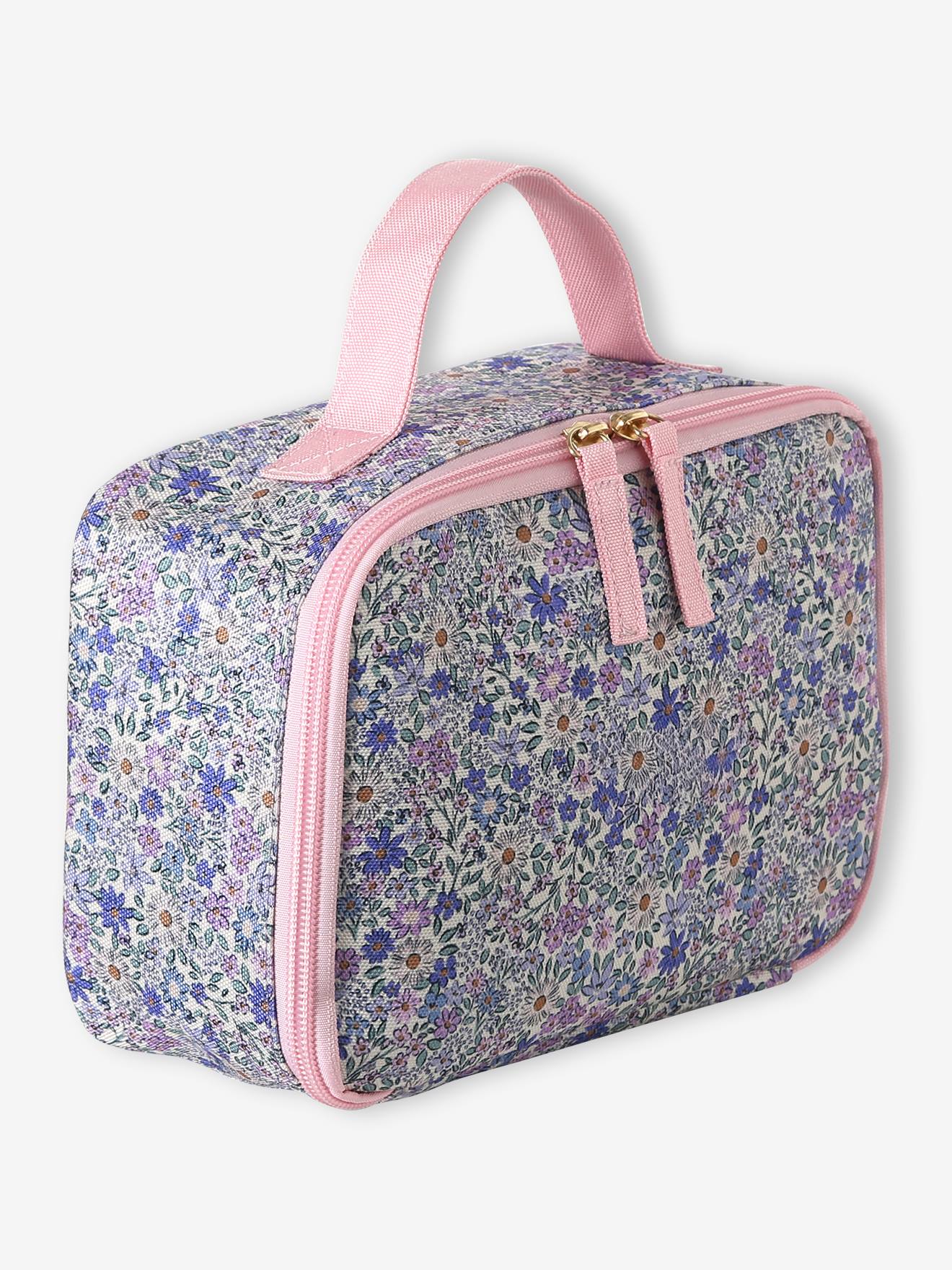 Lunchbag FLOWERMIX Mädchen Lunchbox-Tasche personalisierbar pulver lila