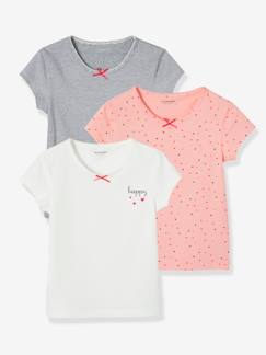 Maedchenkleidung-Unterwäsche, Socken, Strumpfhosen-Unterhemden-3er-Pack Mädchen T-Shirts „Dream“ BASIC Oeko-Tex